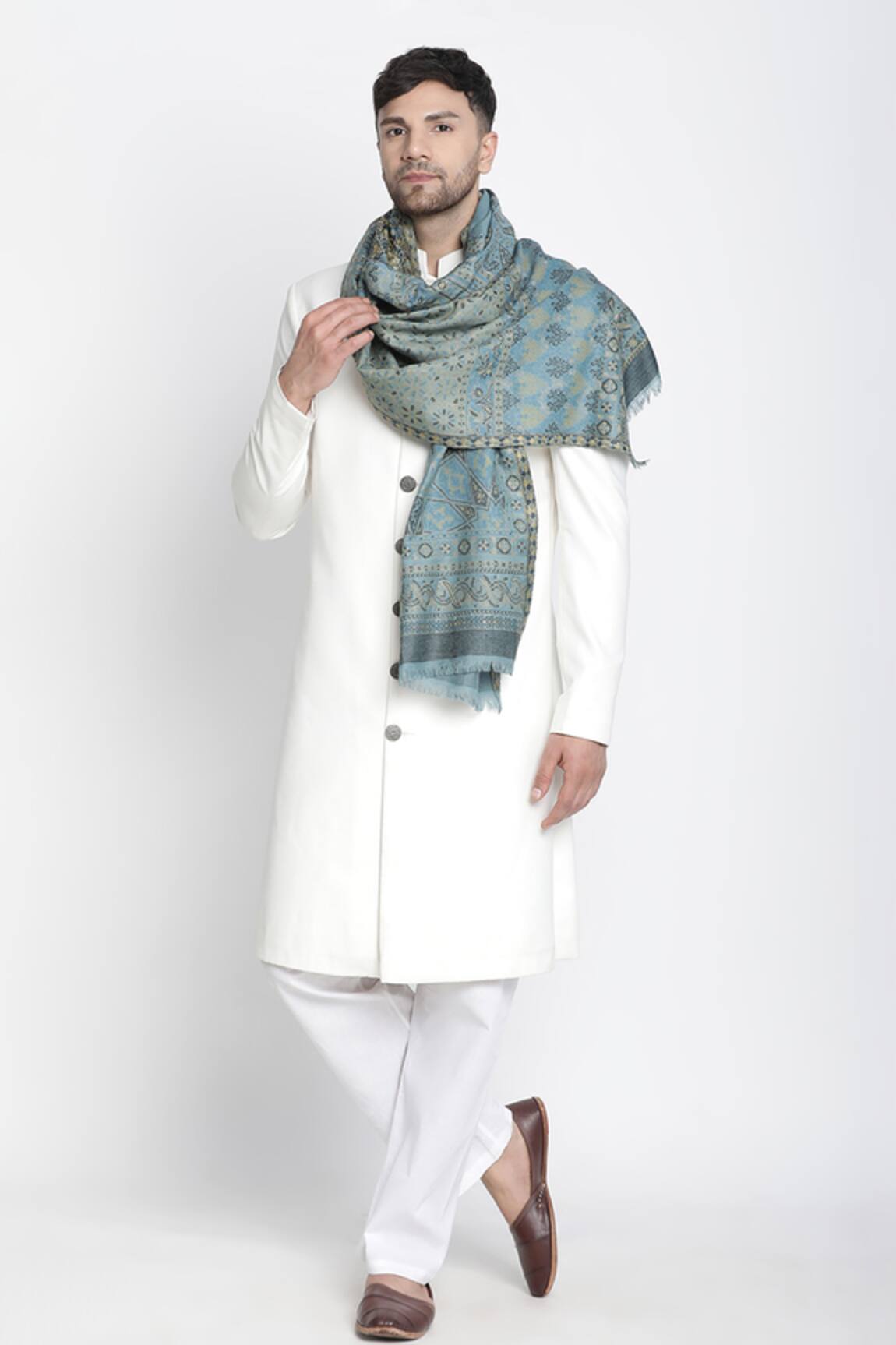 Shingora Haider Metallic Mughal Woven Muffler 