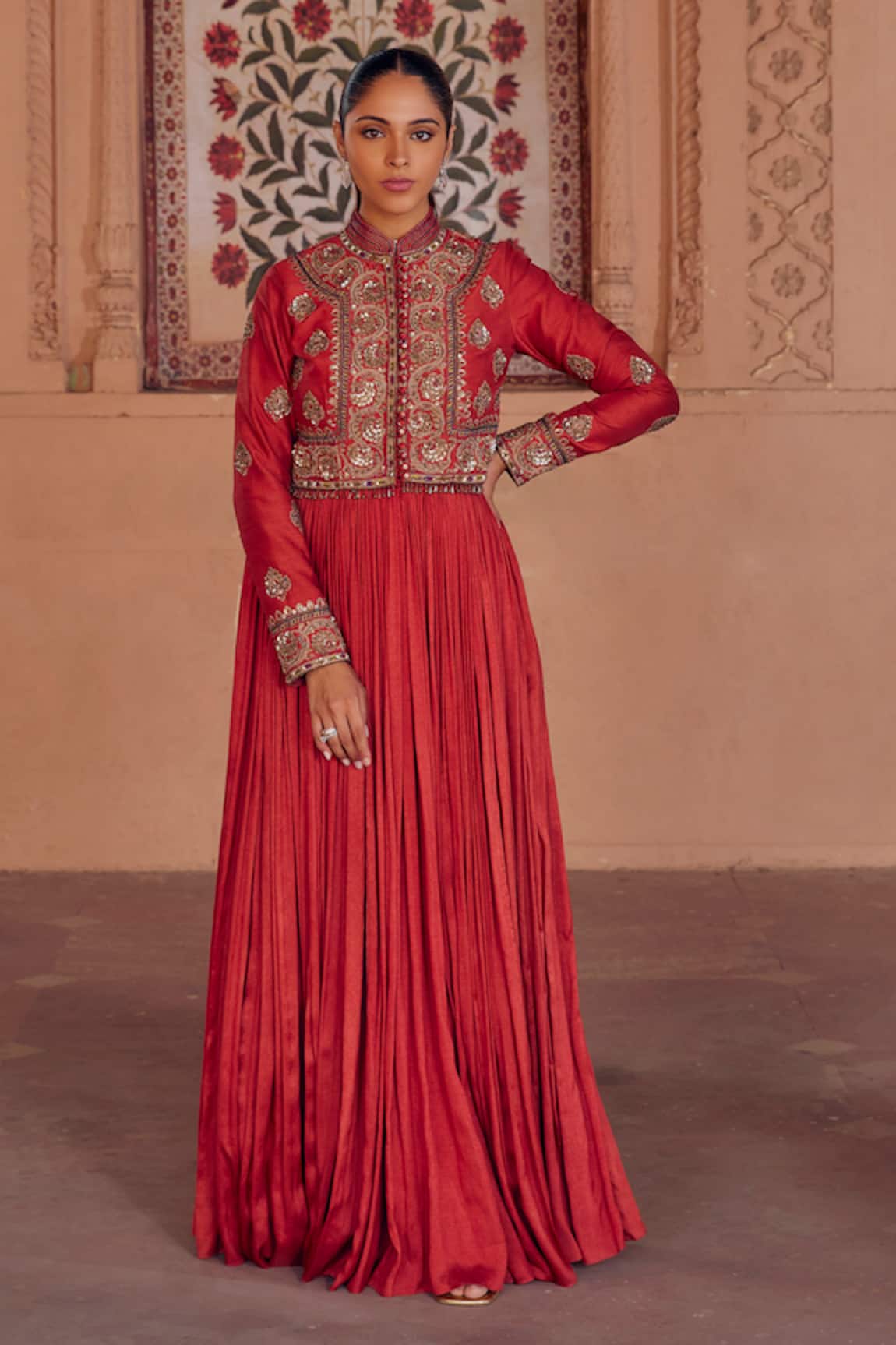 Studio Bagechaa Madhavi Embroidered Jacket & Anarkali Set