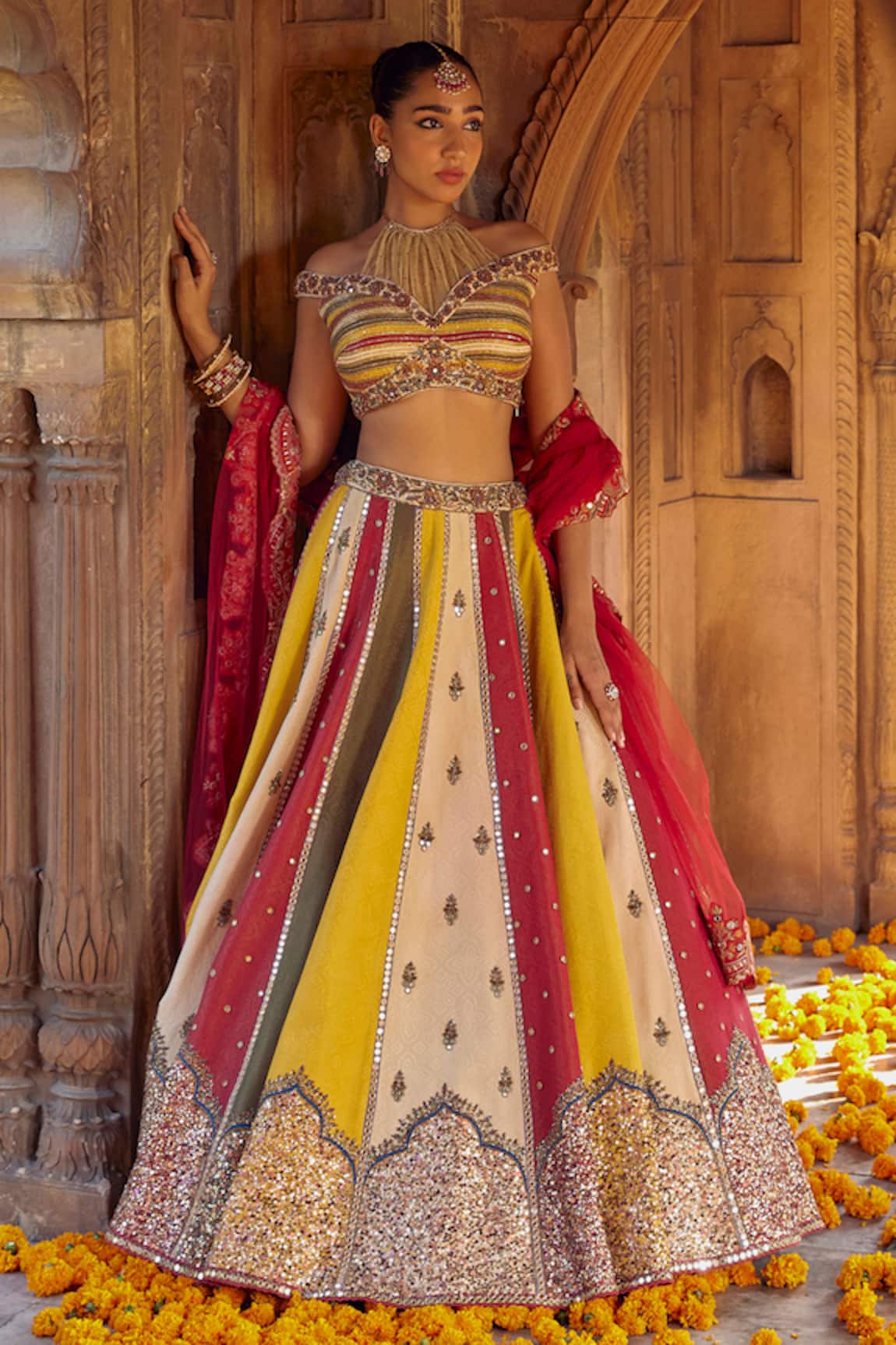 Studio Bagechaa Mangala Panelled Embroidered Lehenga Set