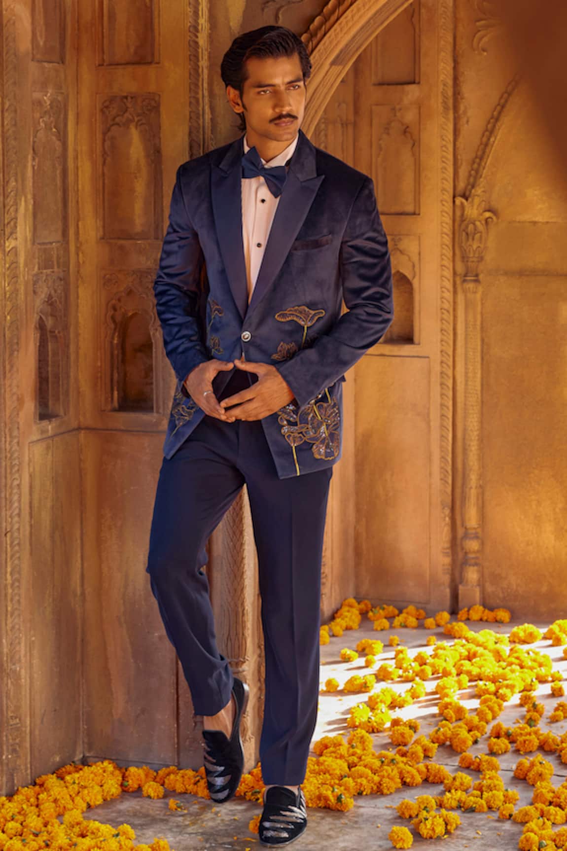 Studio Bagechaa Orient Floral Dabka Embroidered Tuxedo 