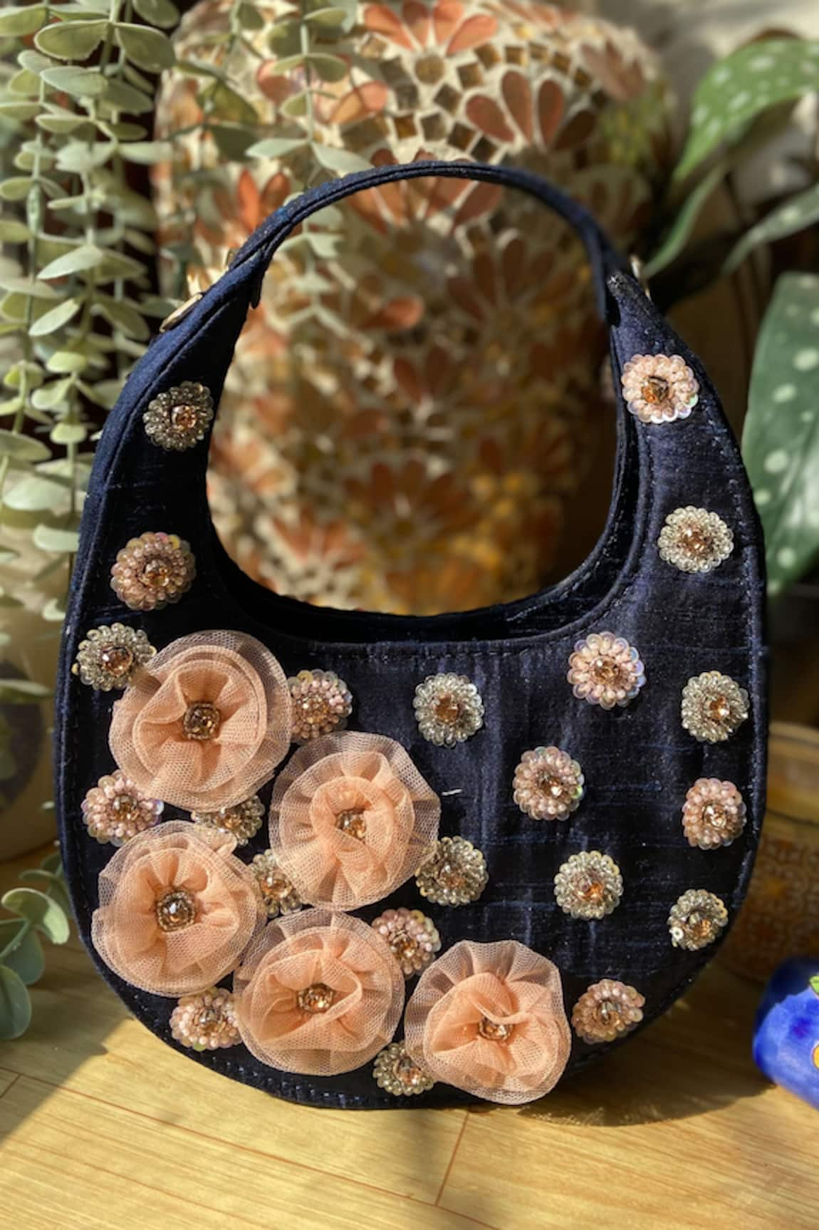 Priti Sahni Floral Fest Hand Work Mini Bag