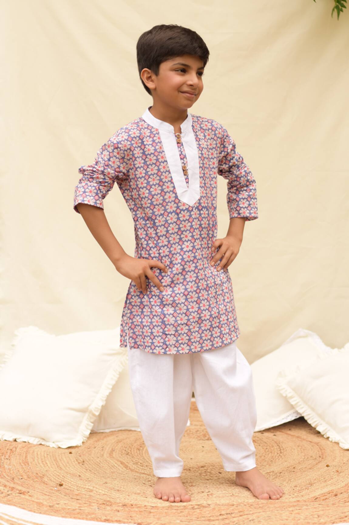 PlumCheeks Mohit Cotton Flower Print Kurta Set