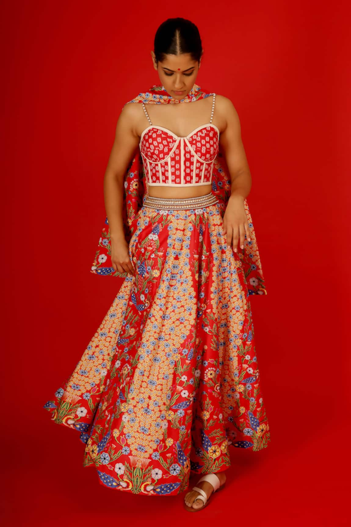 Saksham Neharicka Sureeli Hand Painted Lehenga Set