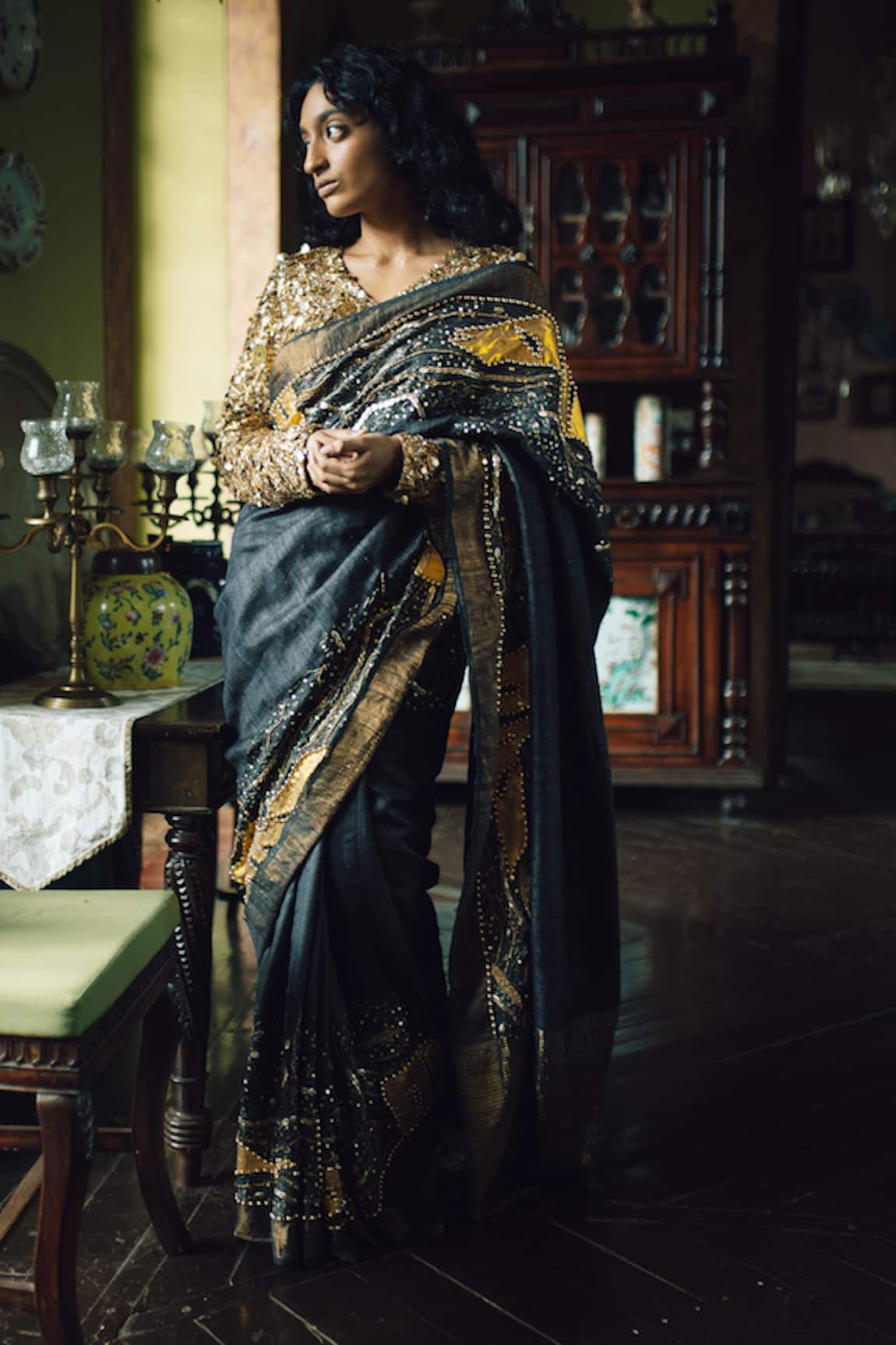 SAKSHAM & NEHARICKA Surma Hand Embroidered Saree With Blouse