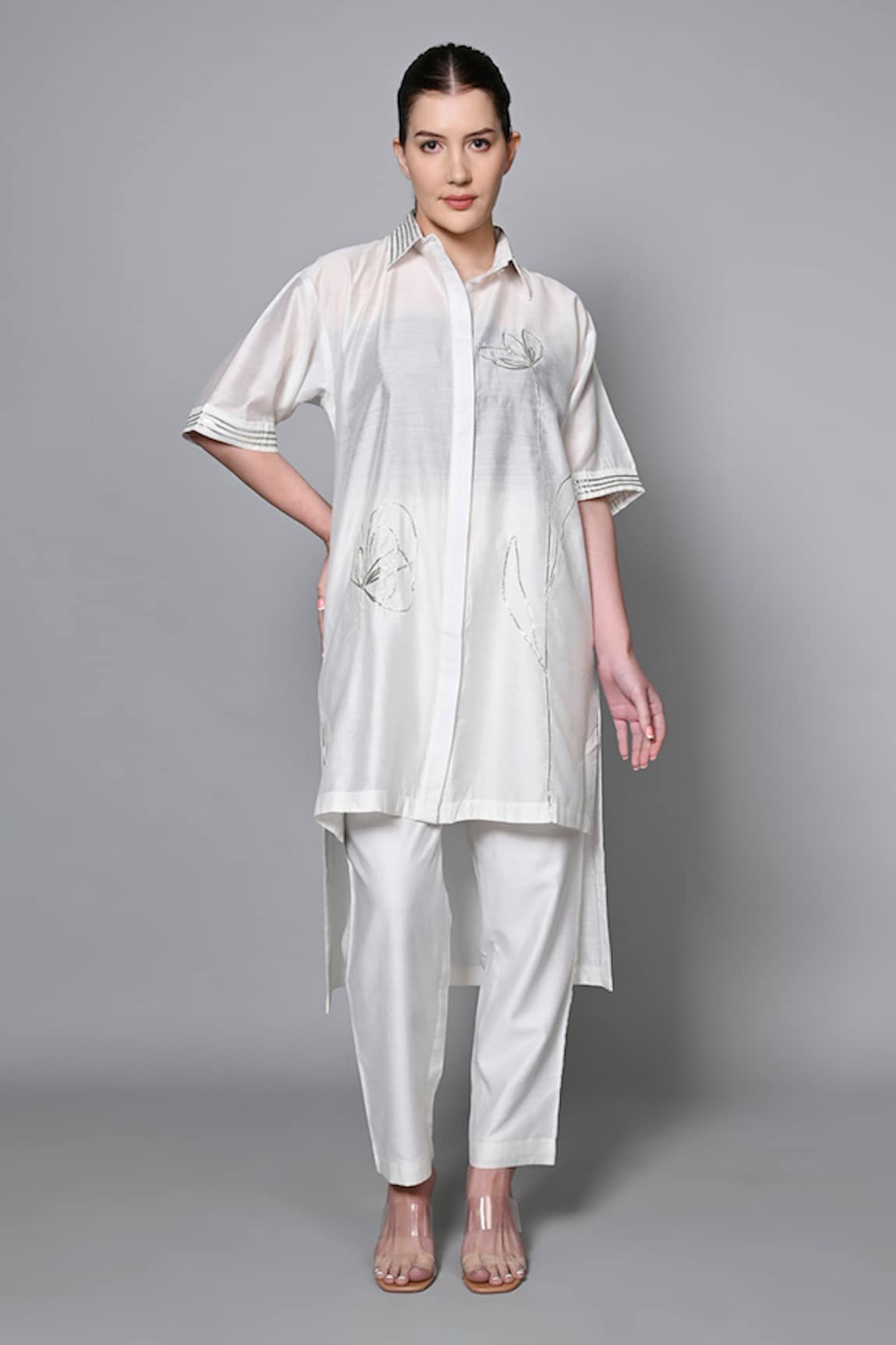 House of Manaa Gota Placement Embroidered Shirt & Pant Set