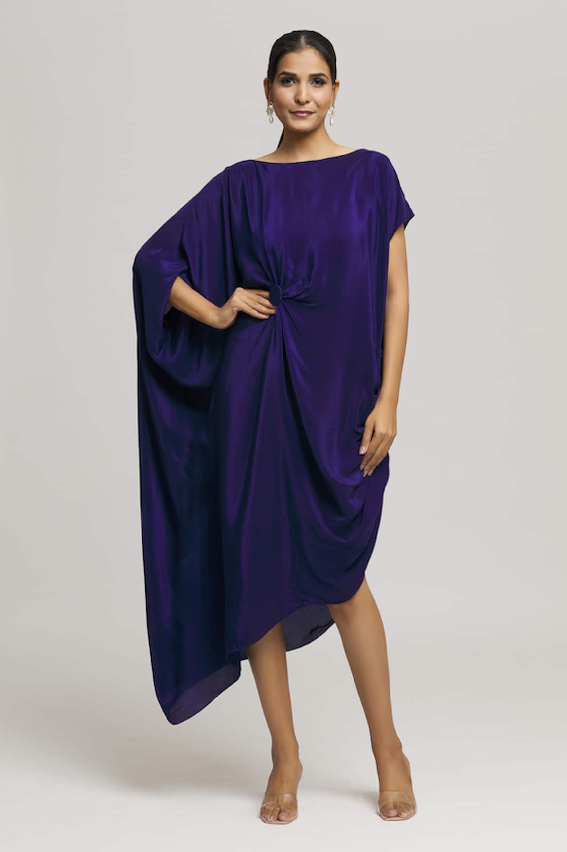 Label Shristi Chetani Muskan Solid Draped Dress 