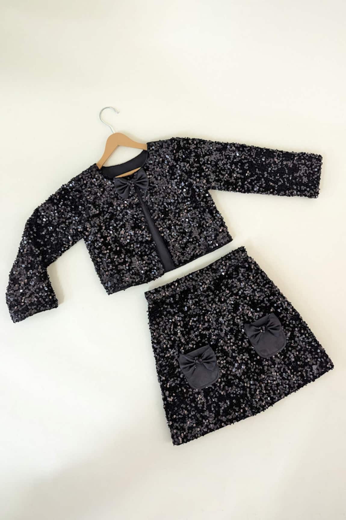 Ruchika lath label Sequin Embroidered Jacket Skirt Set