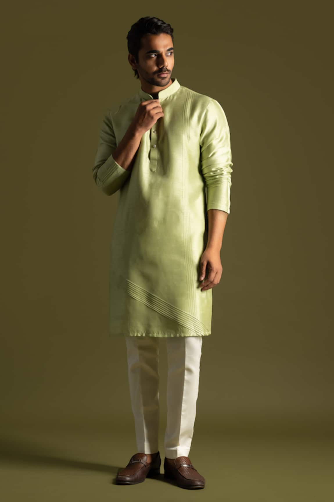 PAARSH Pintuck Kurta With Pant Pyjama