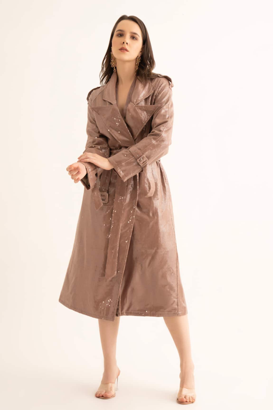 Torqadorn Sequin Embroidered Trench Jacket 