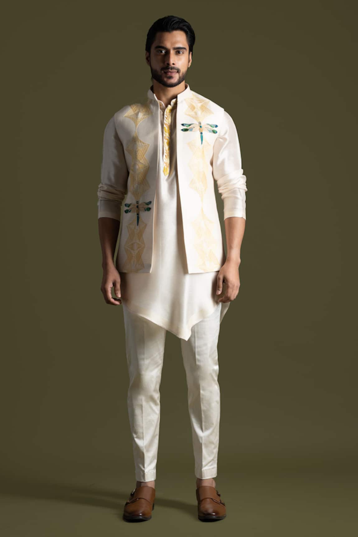 Paarsh Applique Embroidered Nehru Jacket