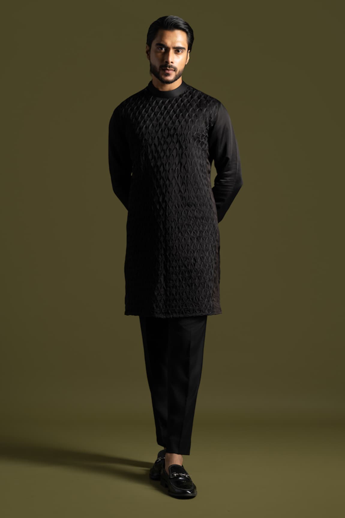 Paarsh Waffle Smock Kurta With Trouser