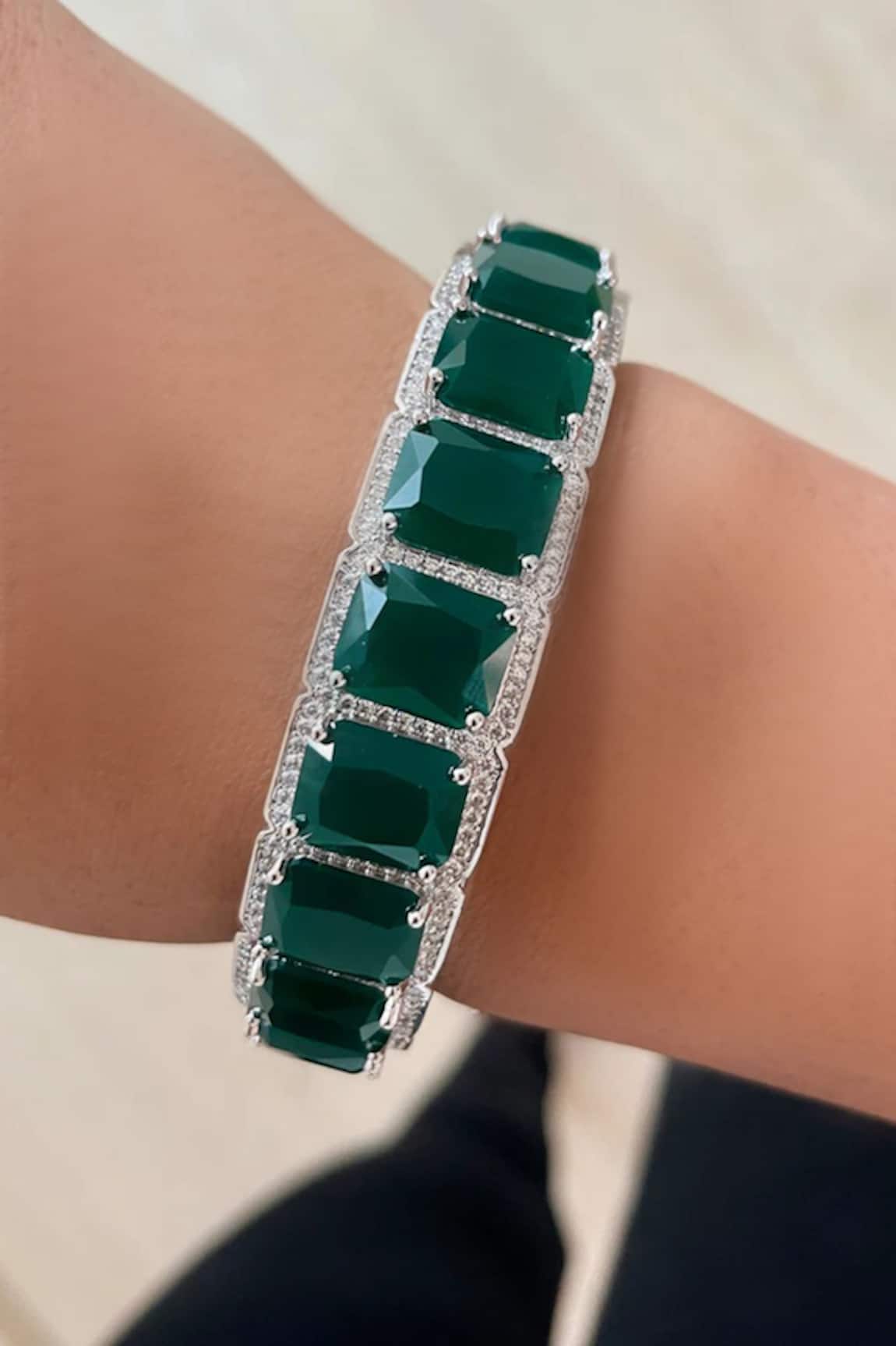 Prerto Emeralds Embellished Bangle