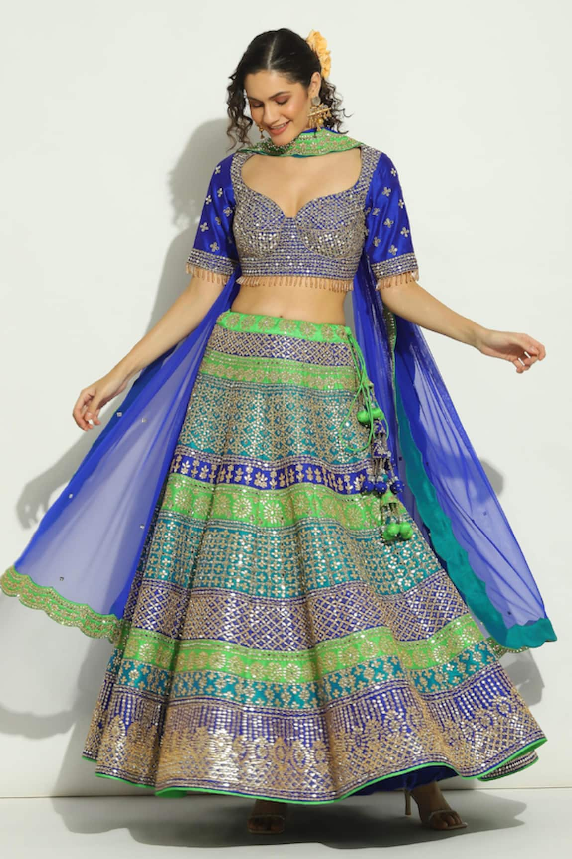 Vandana Sethi Mirror Embroidered Bridal Lehenga Set