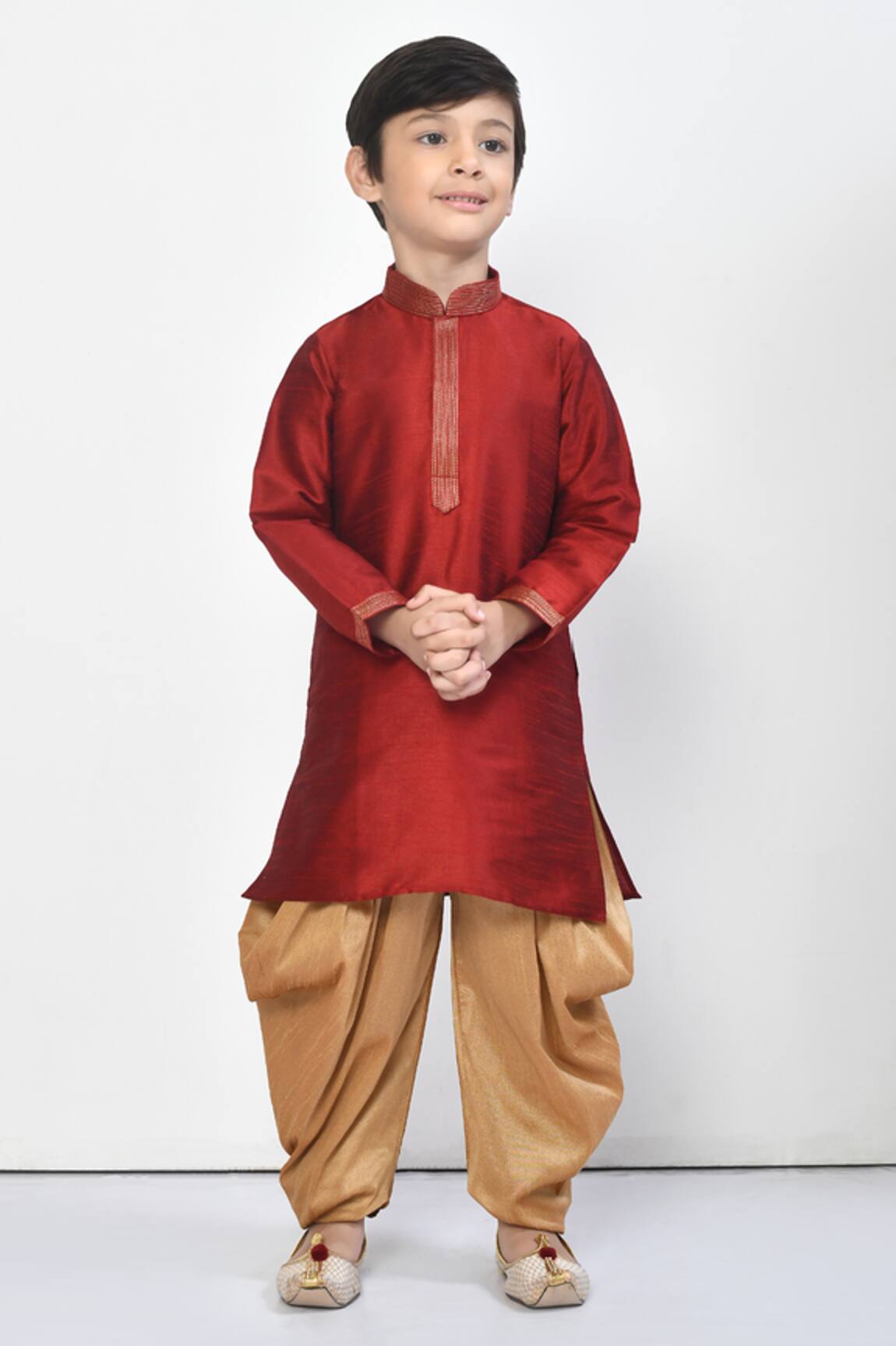 Petite Pomme Embroidered Kurta & Dhoti Pant Set 