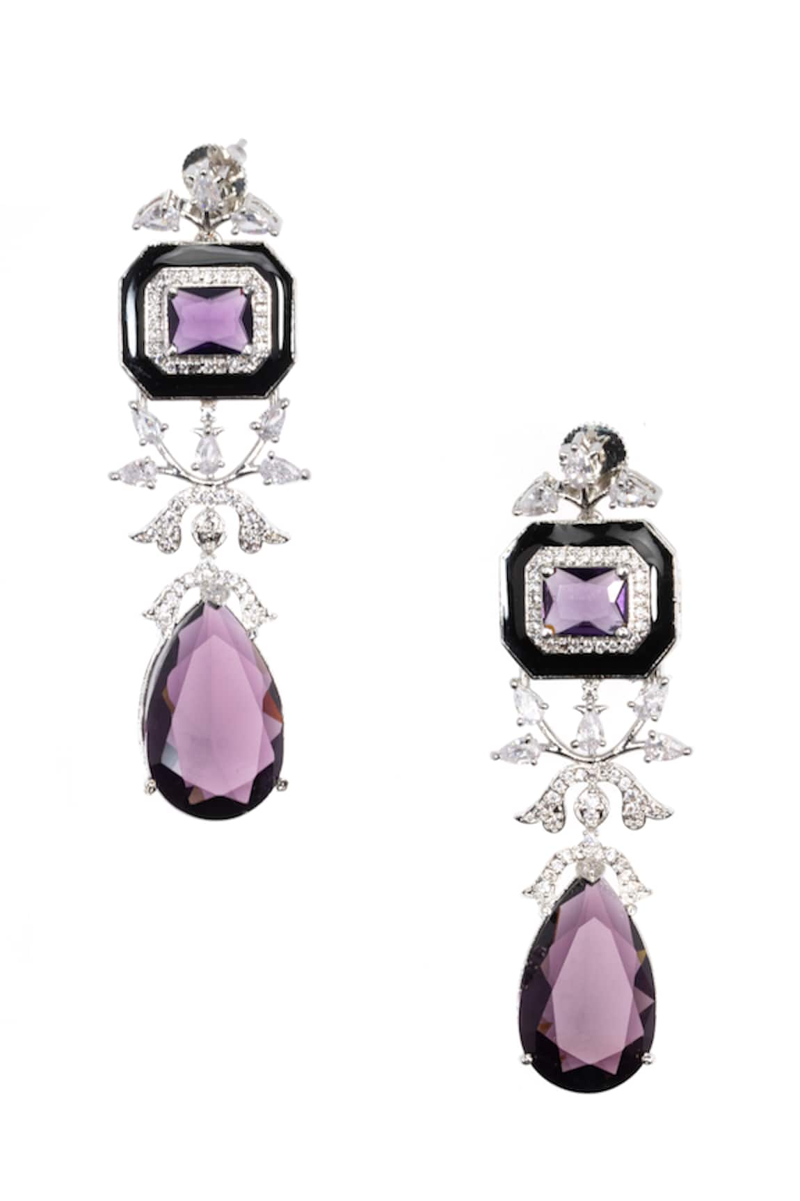 Nayaab By Sonia Amethyst Cascade Dangler Earrings 