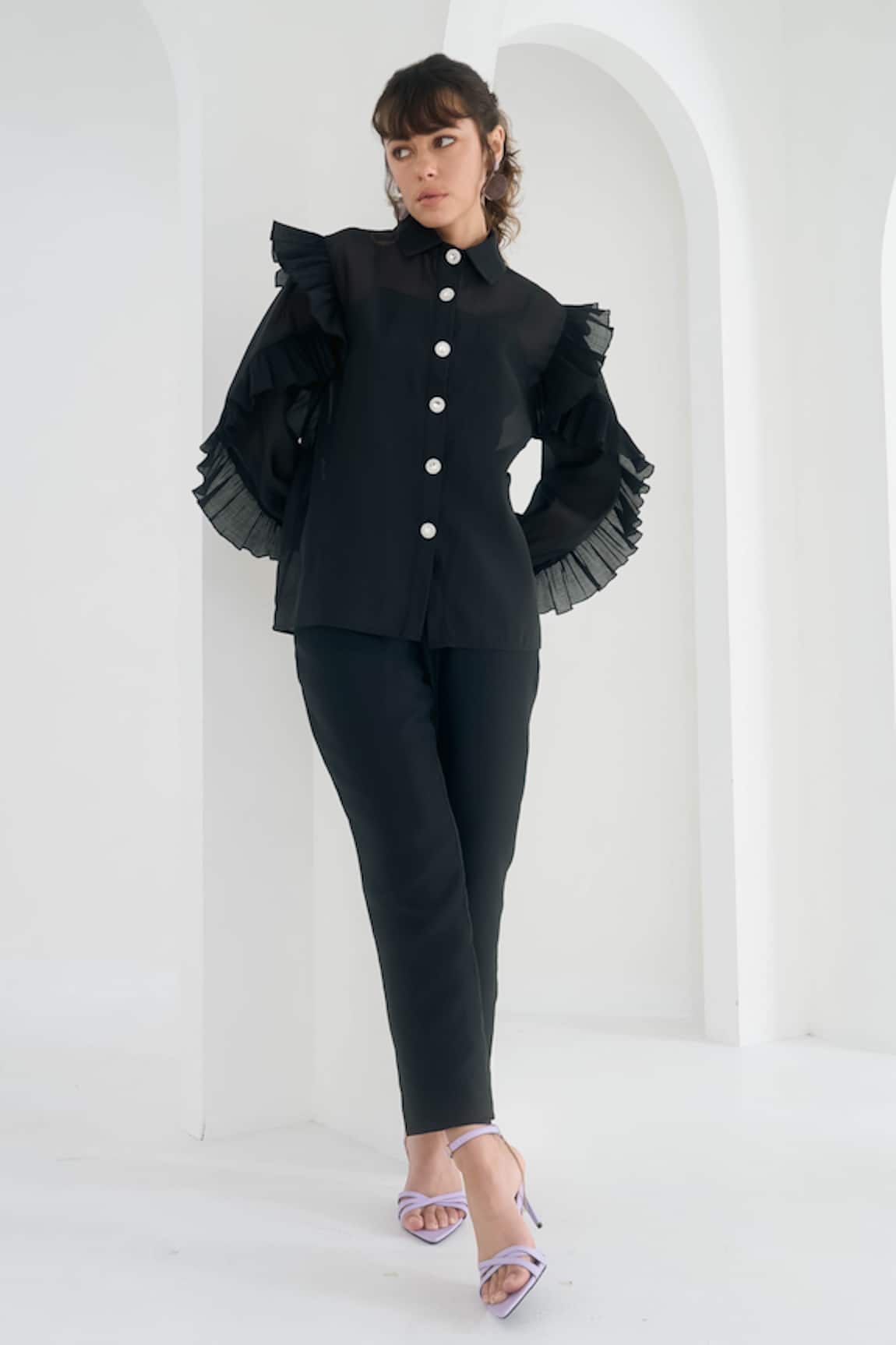 Pleats By Aruni Matie Chanderi Pant 