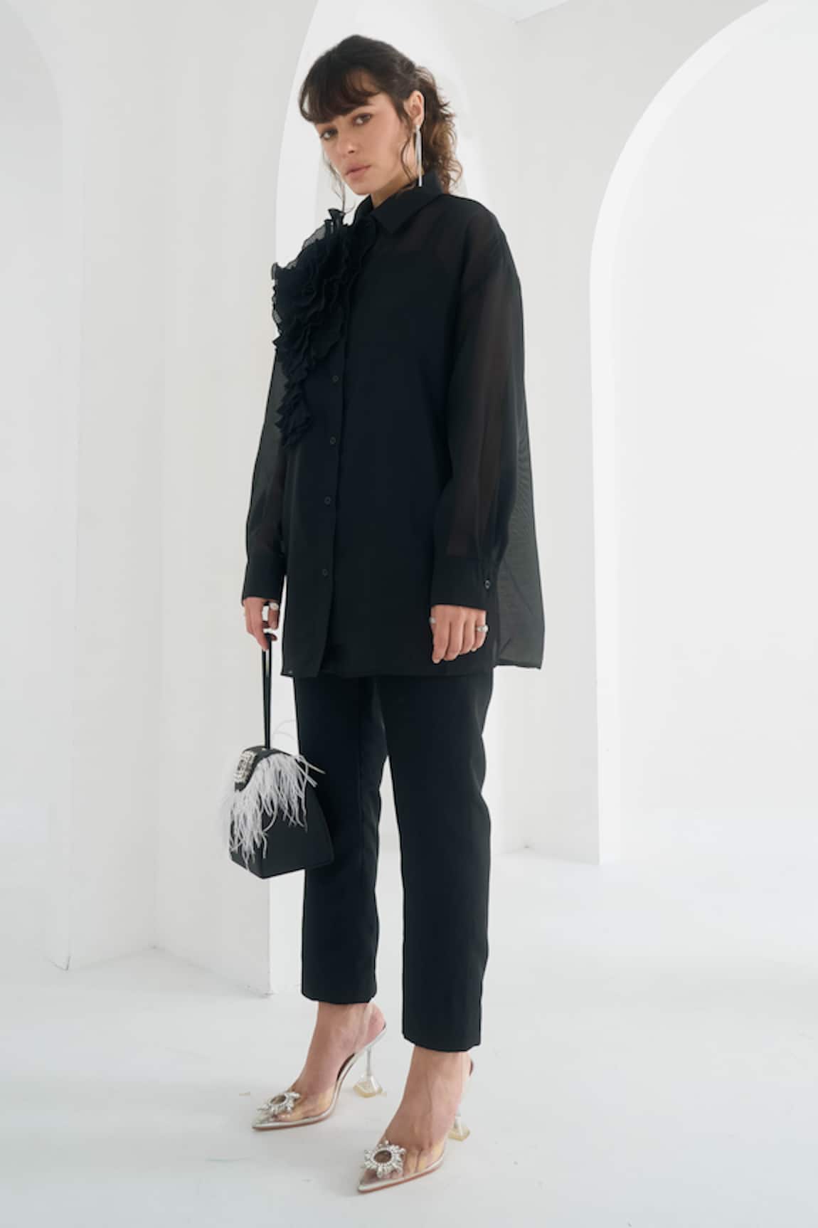 Pleats By Aruni Yasmin Chanderi Solid Pant 