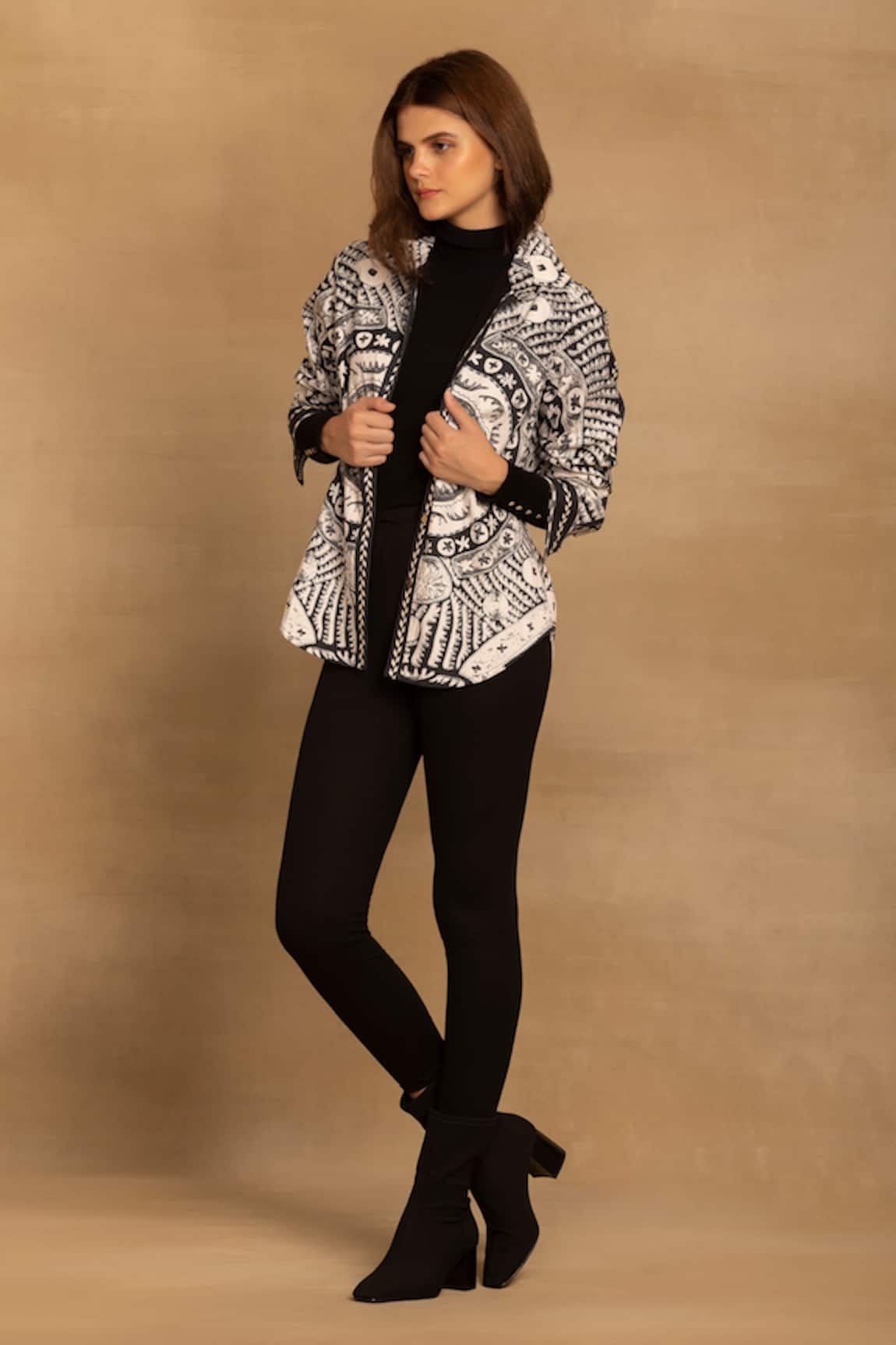 REENA SHARMA Nikita Geometric Print Shirt 