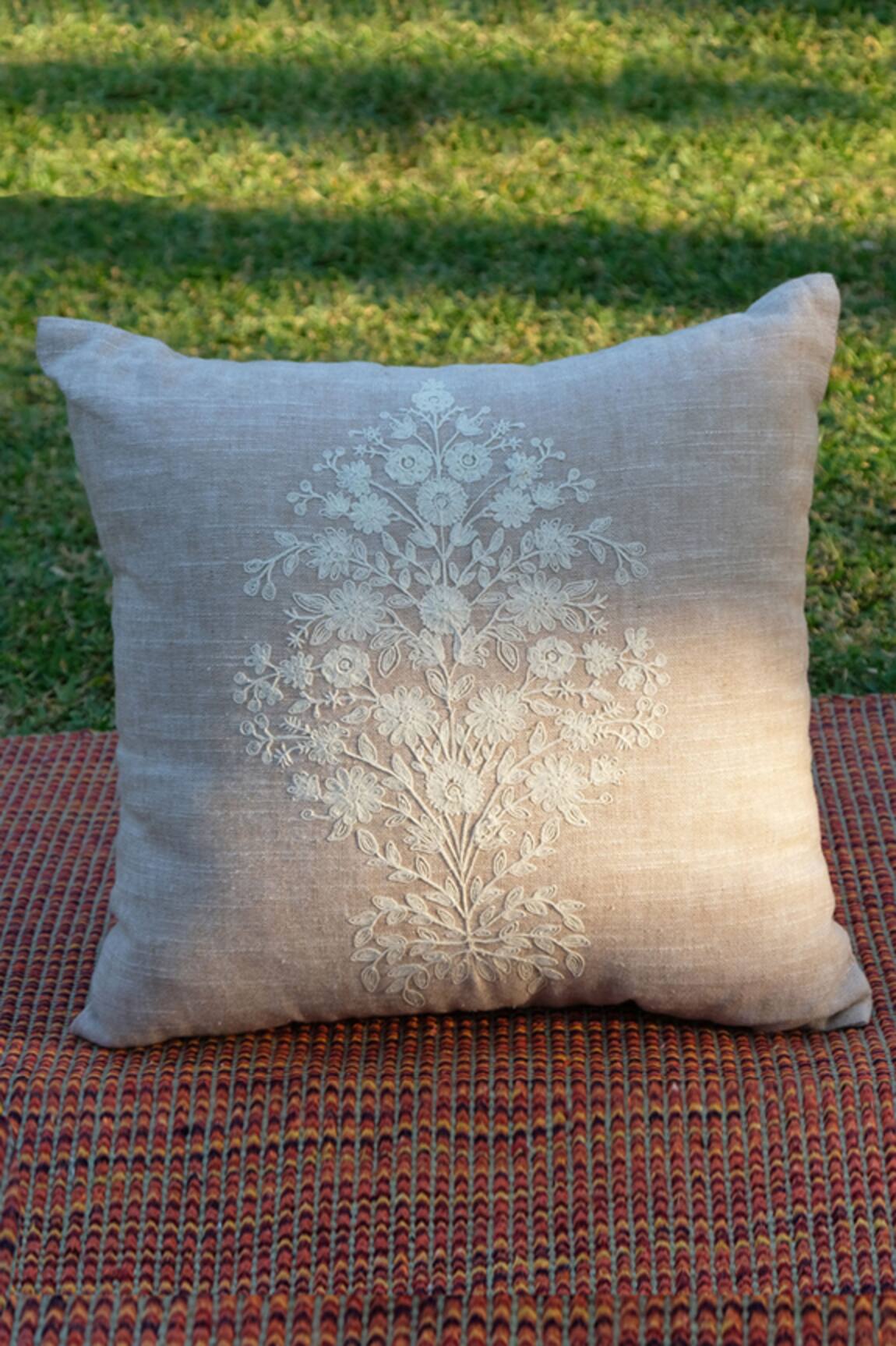 Design Gaatha Floral Dori Embroidered Cushion Cover