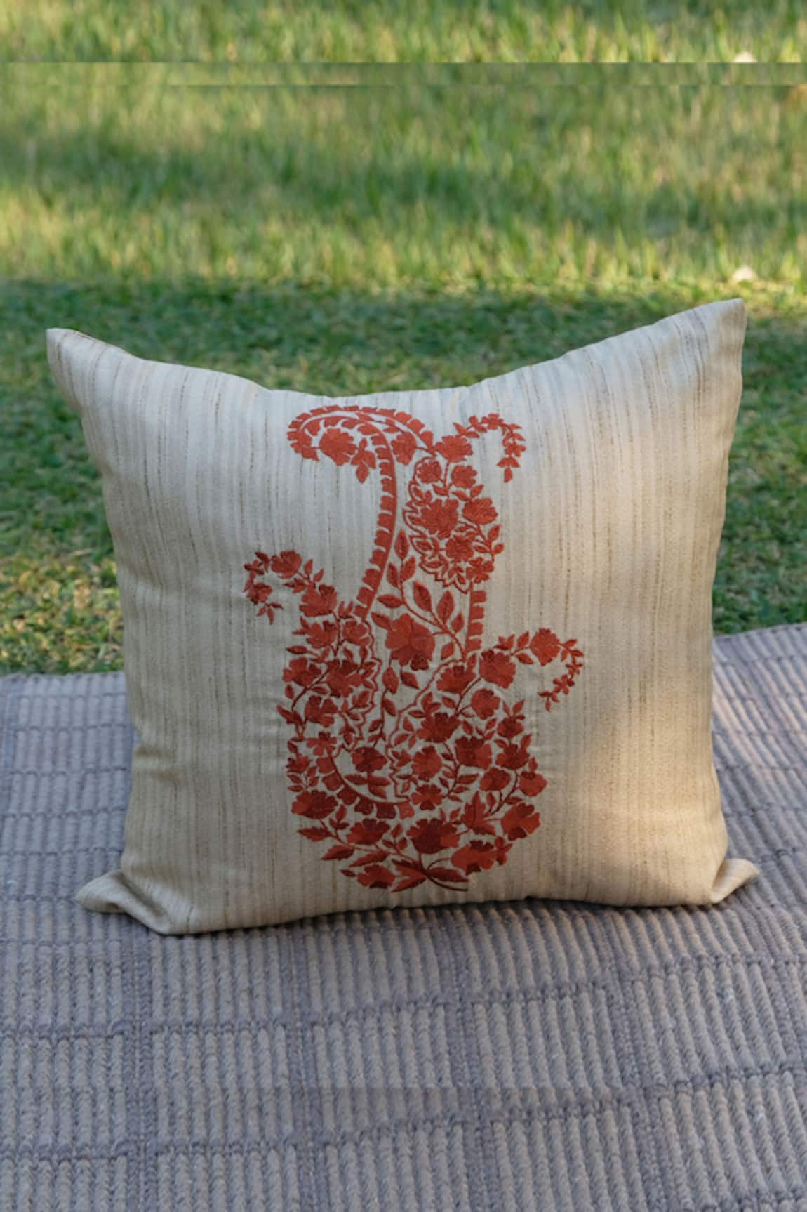 Design Gaatha Paisley Floral Embroidered Cushion Cover