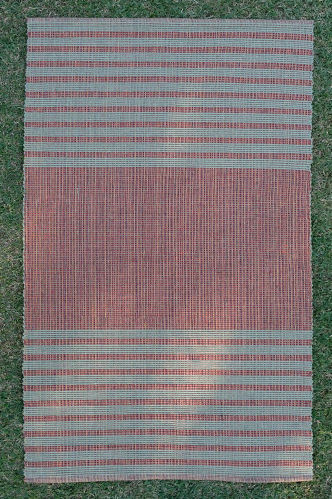 Design Gaatha Stripe Pattern Handwoven Cotton Yoga Mat