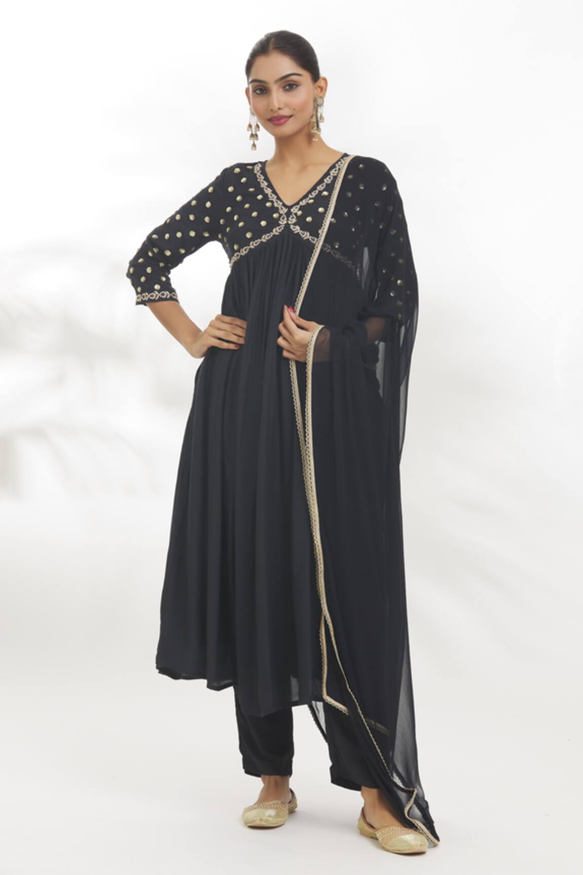 Samyukta Singhania Cutdana Embroidered Anarkali Set 