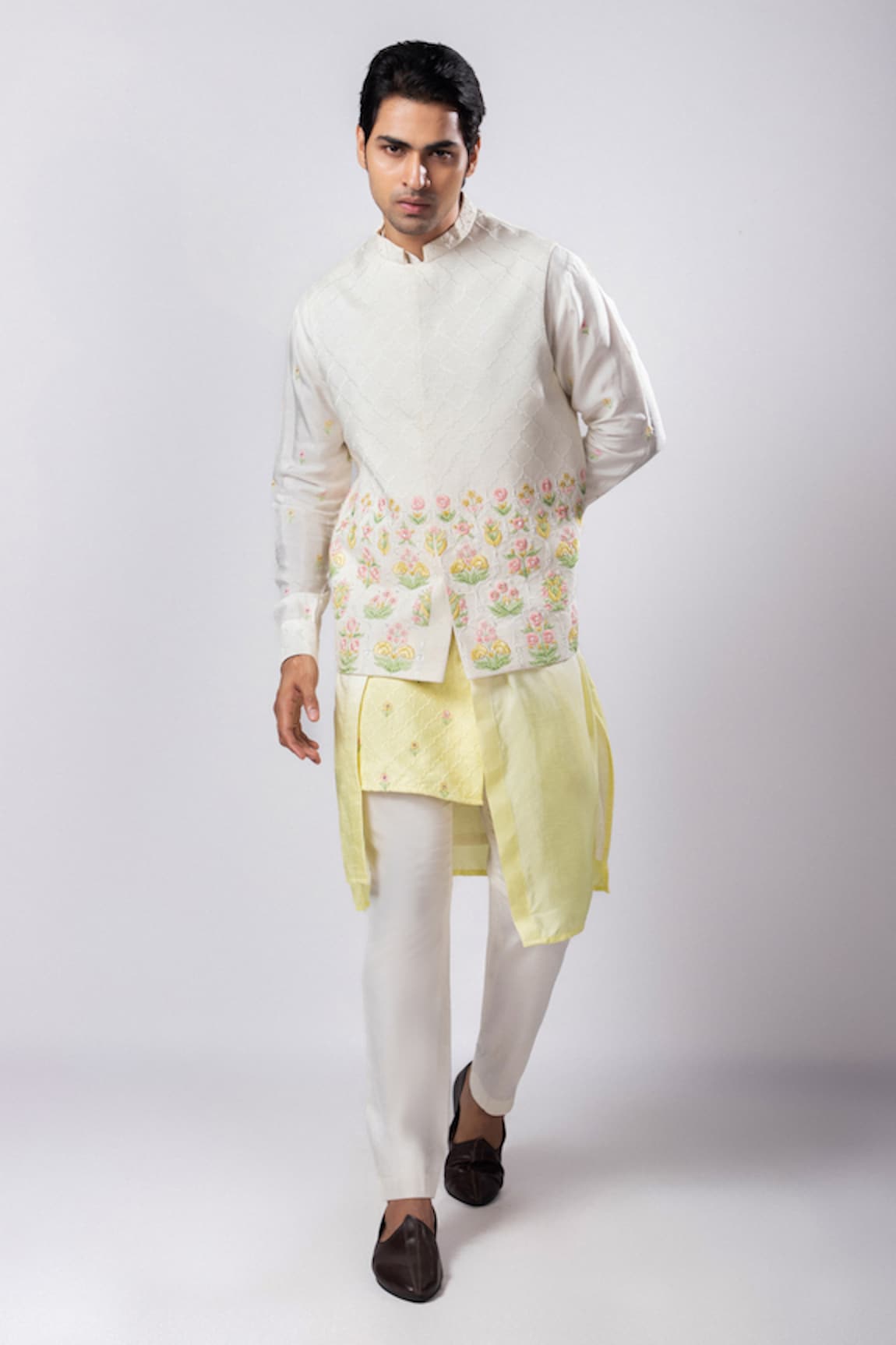 Smriti by Anju Agarwal Ahren Embroidered Nehru Jacket & Icarus Kurta Set