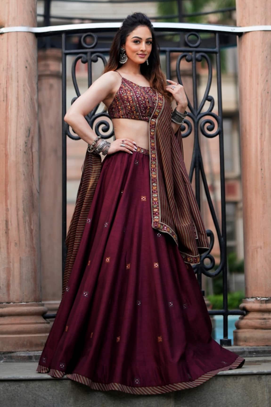 Kritika Dawar Mirror Placement Embroidered Lehenga Set 