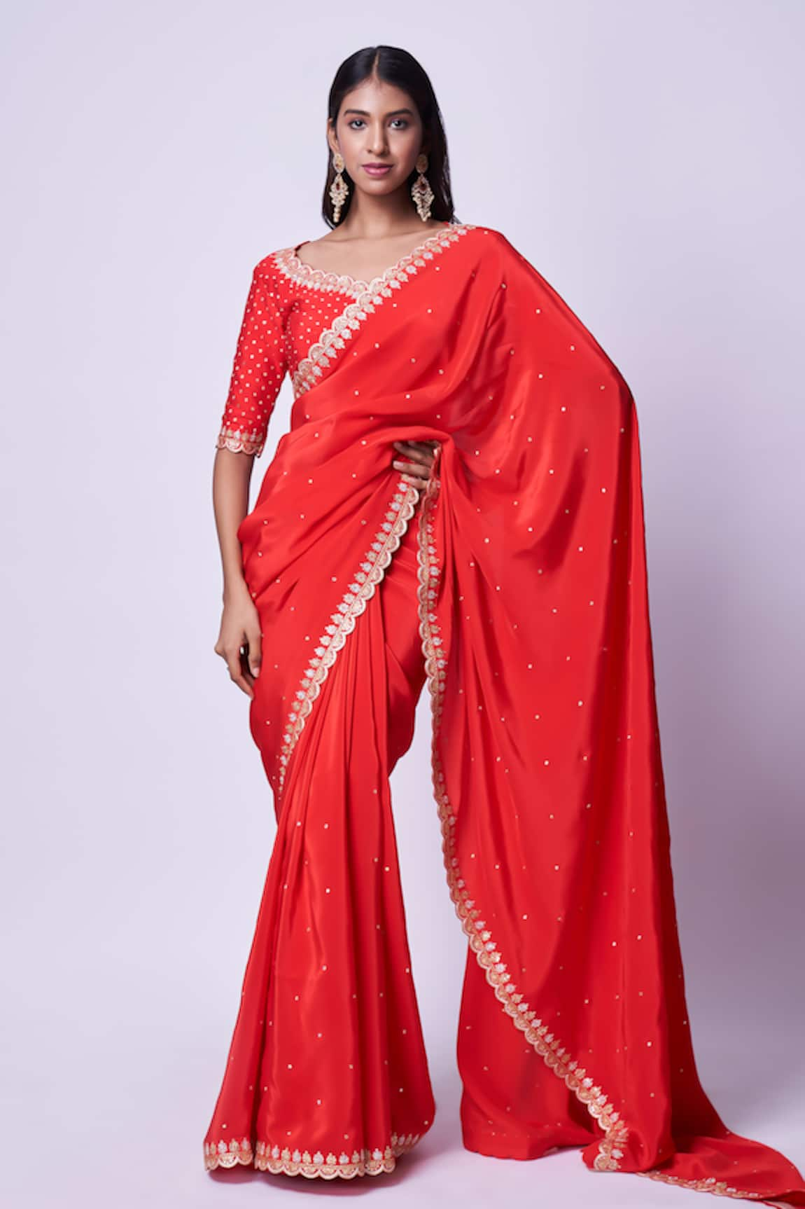 Kavitha Gutta Zari Hand Embroidered Saree With Blouse