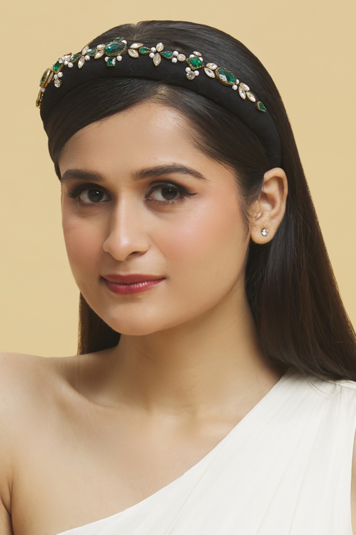 Anshu Goyal Crystal & Bead Embellished Hairband