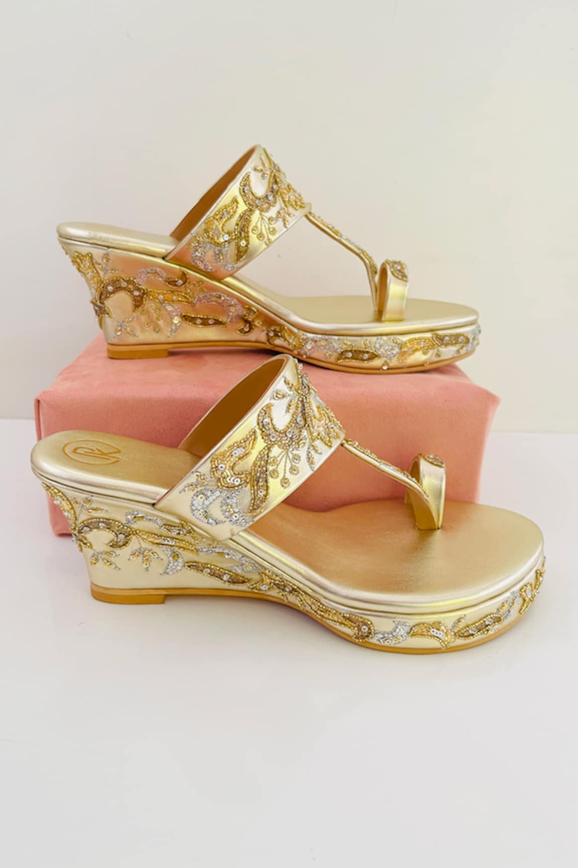 PREET KAUR Noor Embroidered Wedges