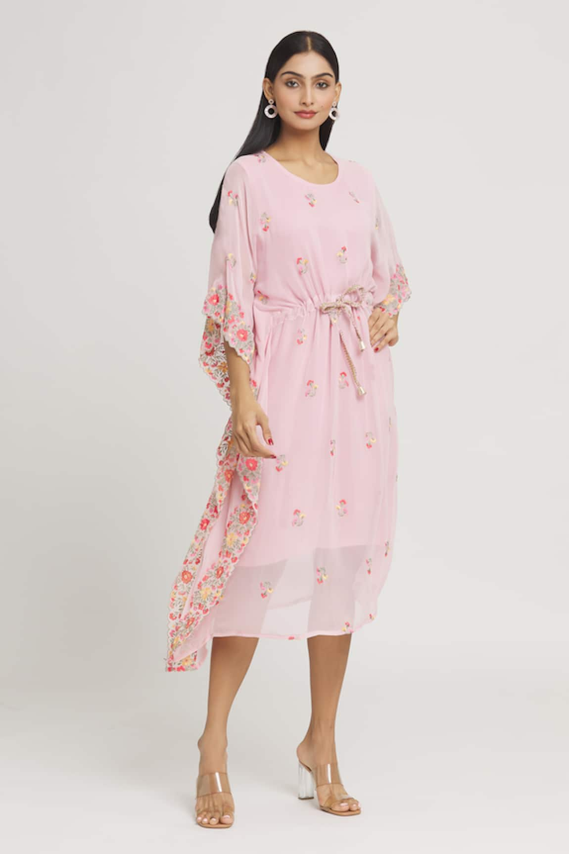 Label Lila Thread Embroidered Kaftan