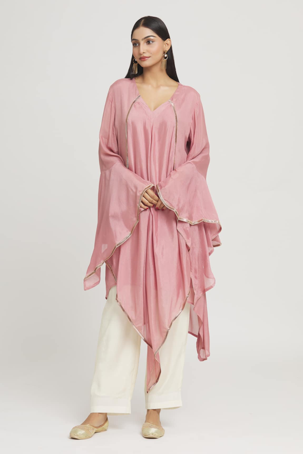 Label Lila Lace Embellished Asymmetric Kurta