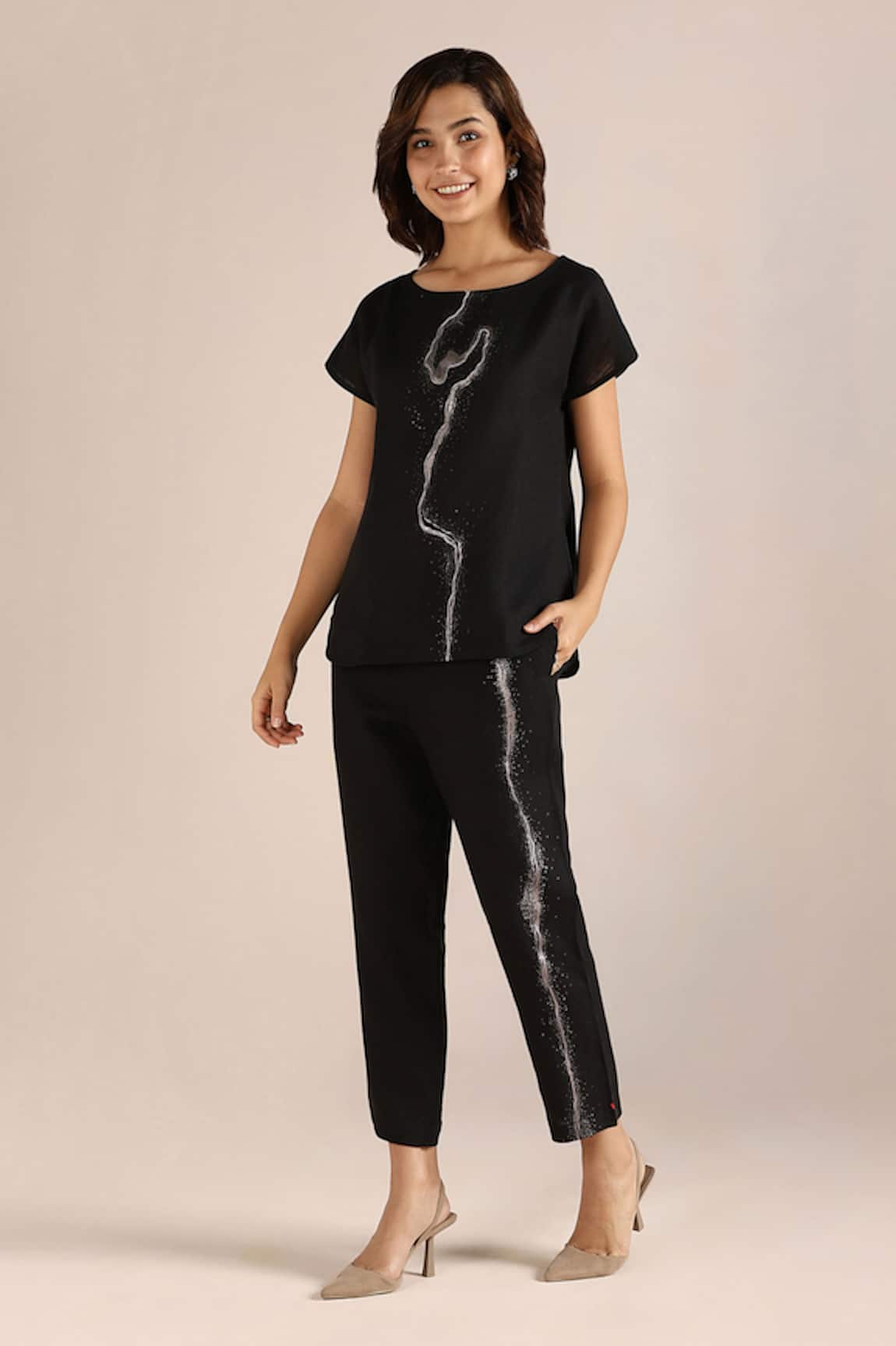 Kaveri Linen Printed Top With Pant 