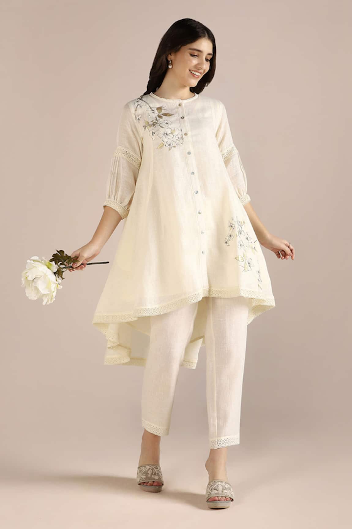 Kaveri Floral Hand Print Tunic & Pant Set 
