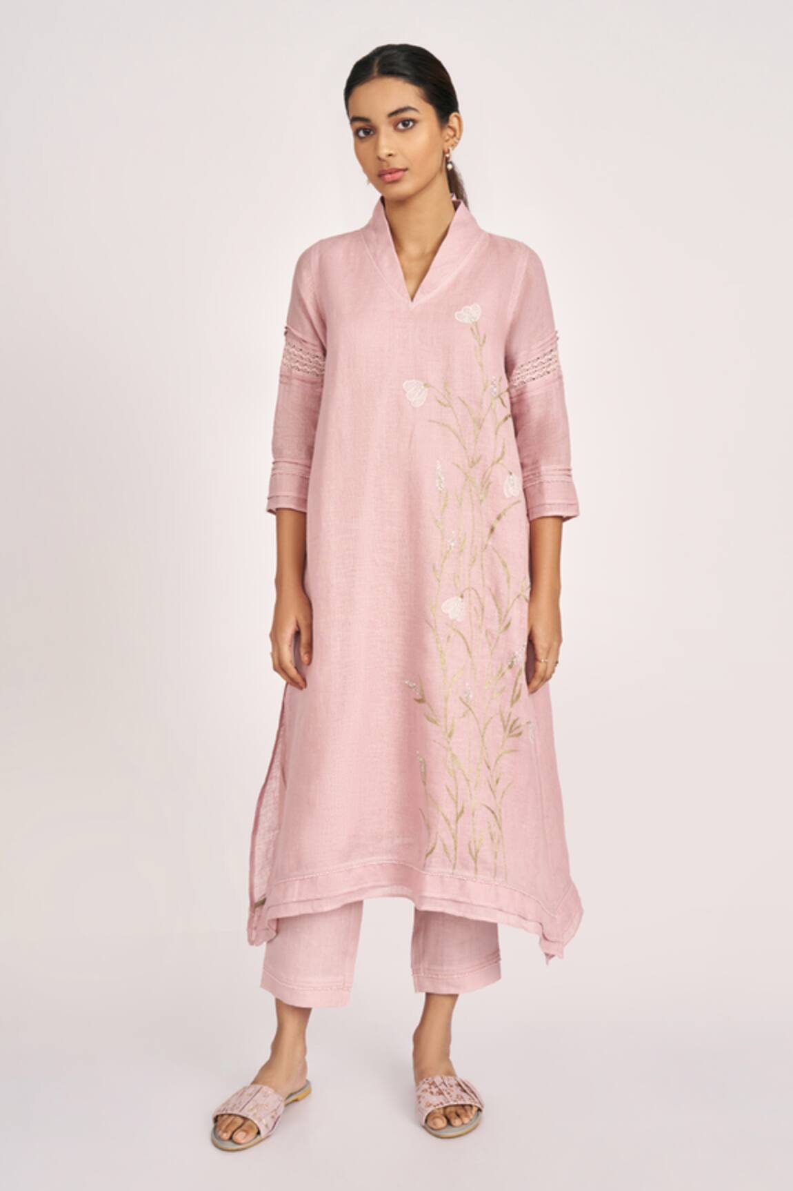 Kaveri Dew Drop Fly Free Applique Embroidered Tunic 