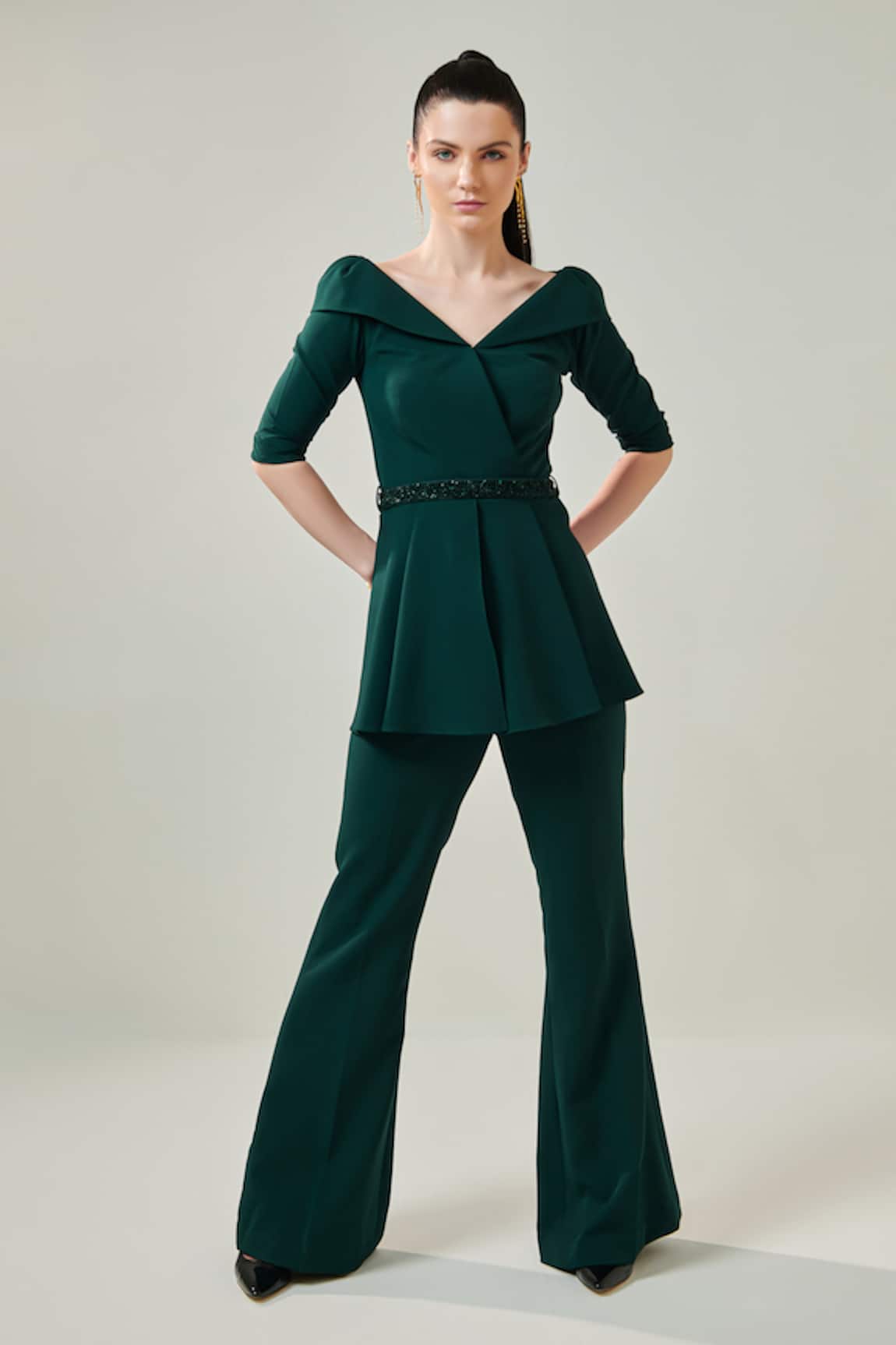 One Knot One Asymmetric Structured Top With Pant