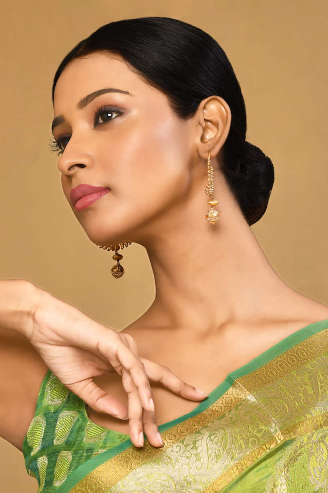 Anjali Jain Paisley Carved Earrings