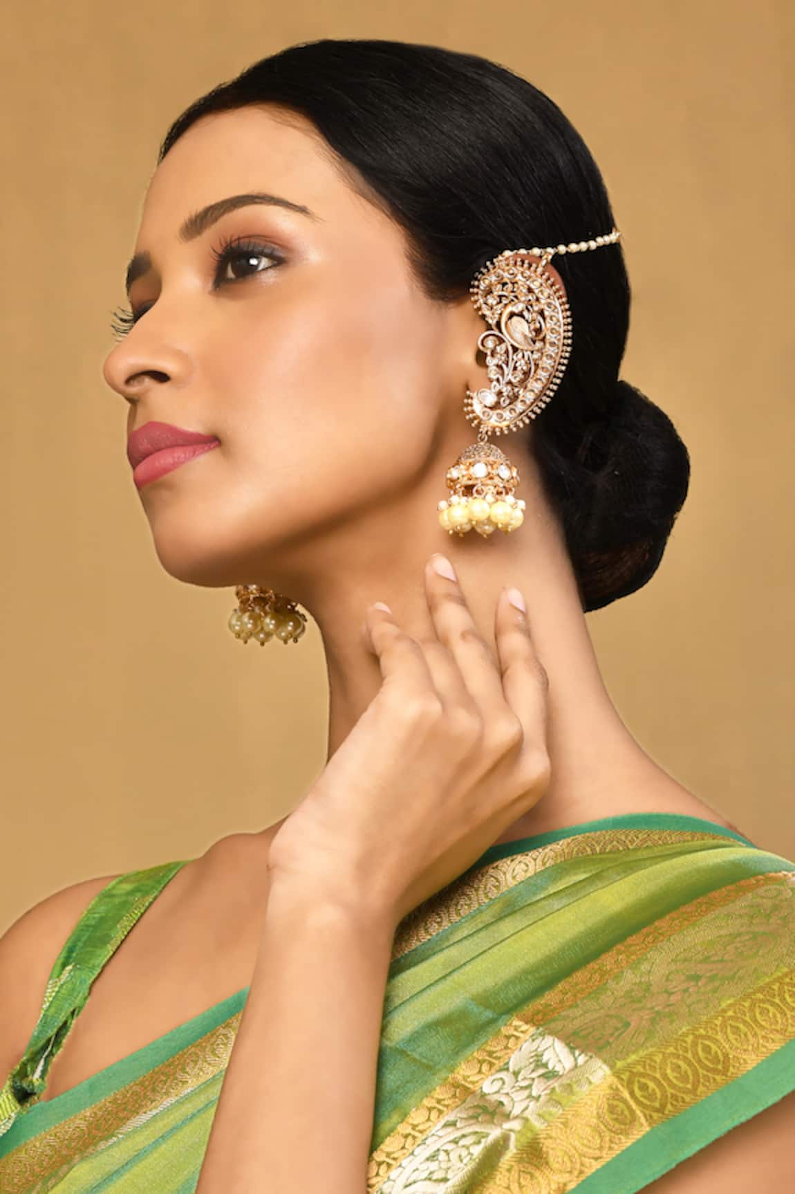 Anjali Jain Peacock Carved Ear Cuffs