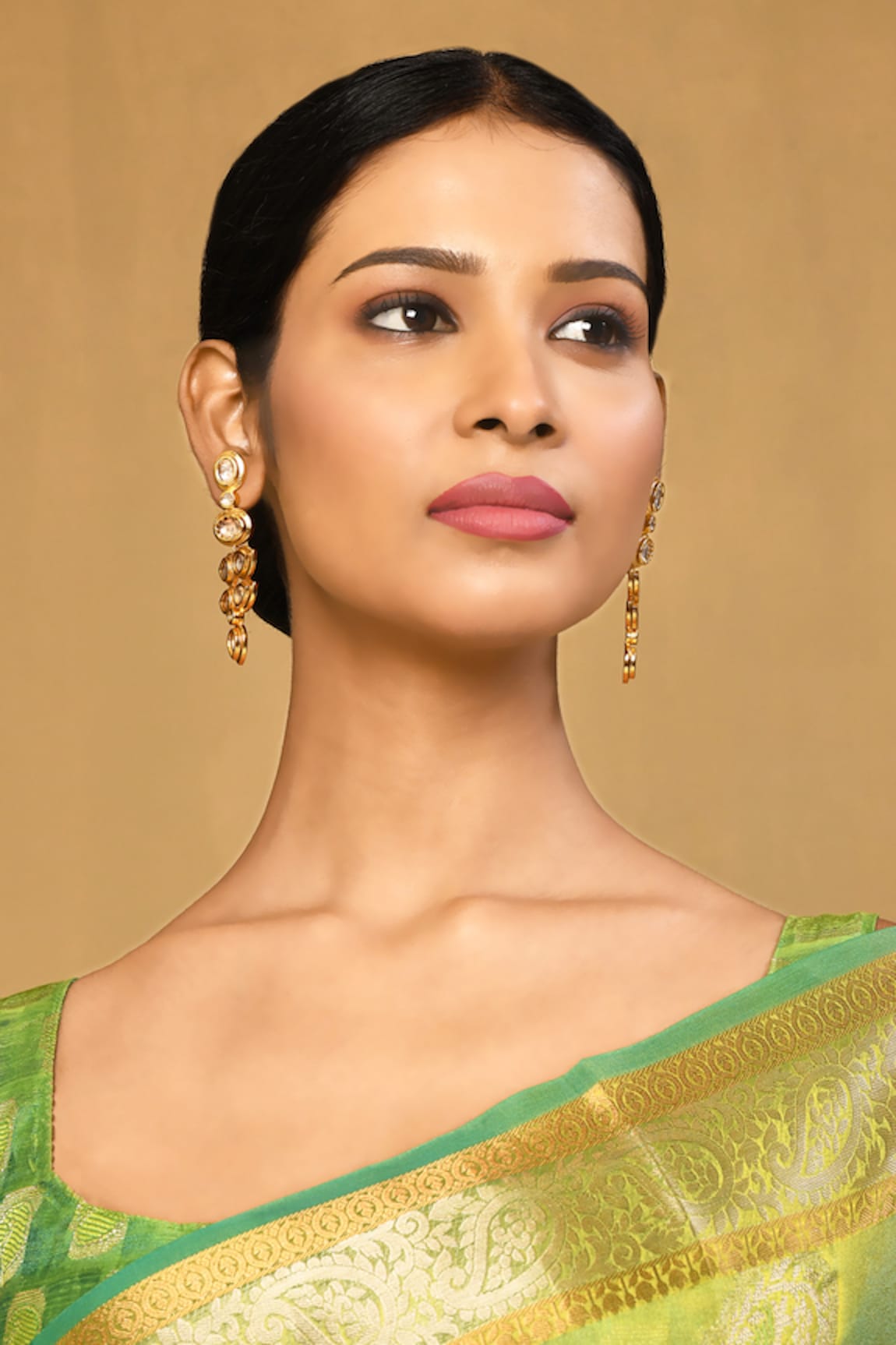 Anjali Jain Kundan Embellished Danglers