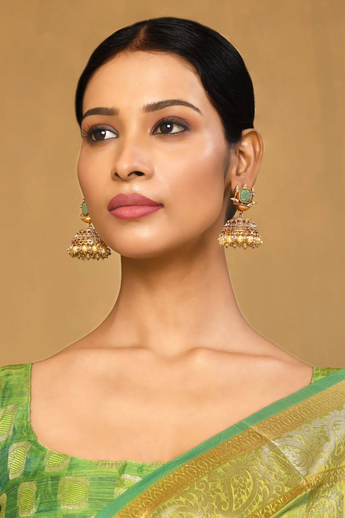 Anjali Jain Stone Embellished Jhumkas