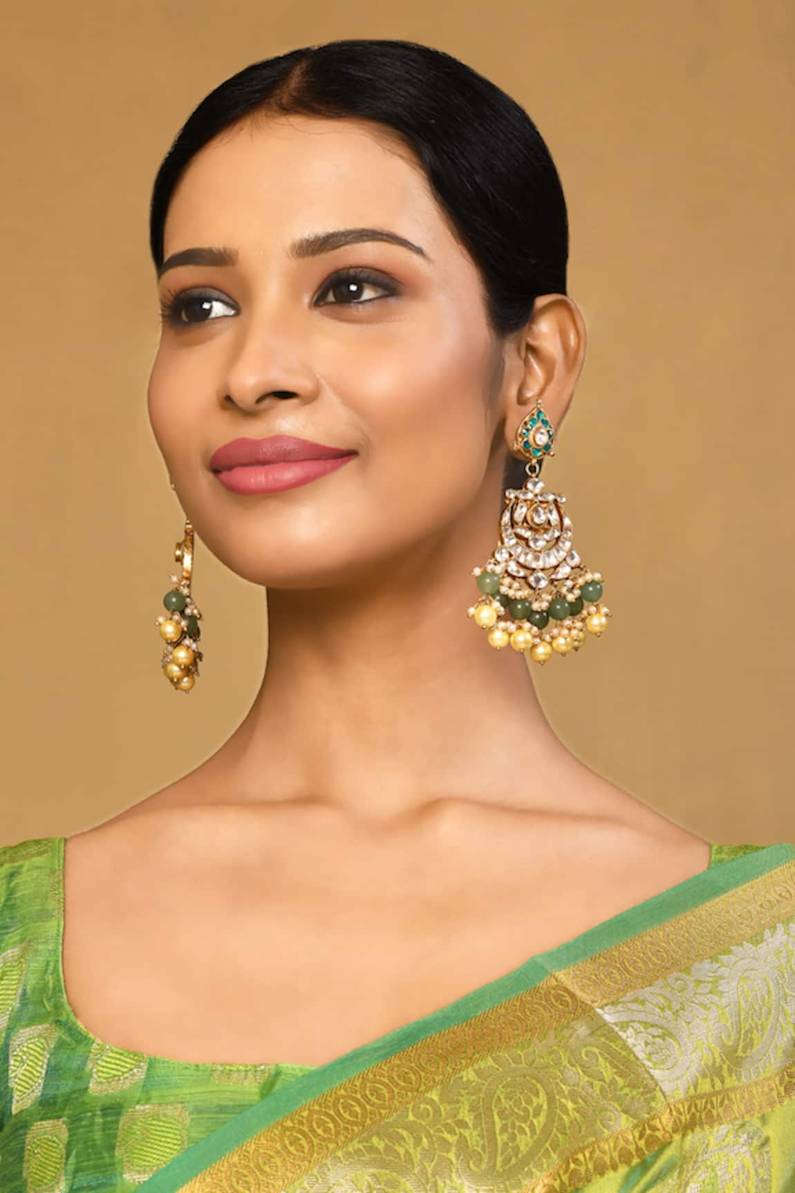 Anjali Jain Pearl Embellished Chandbali Earrings