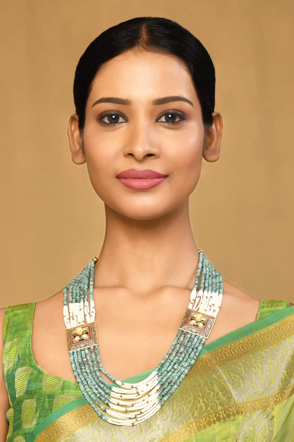 Anjali Jain Stones & Pearl Embellished Necklace