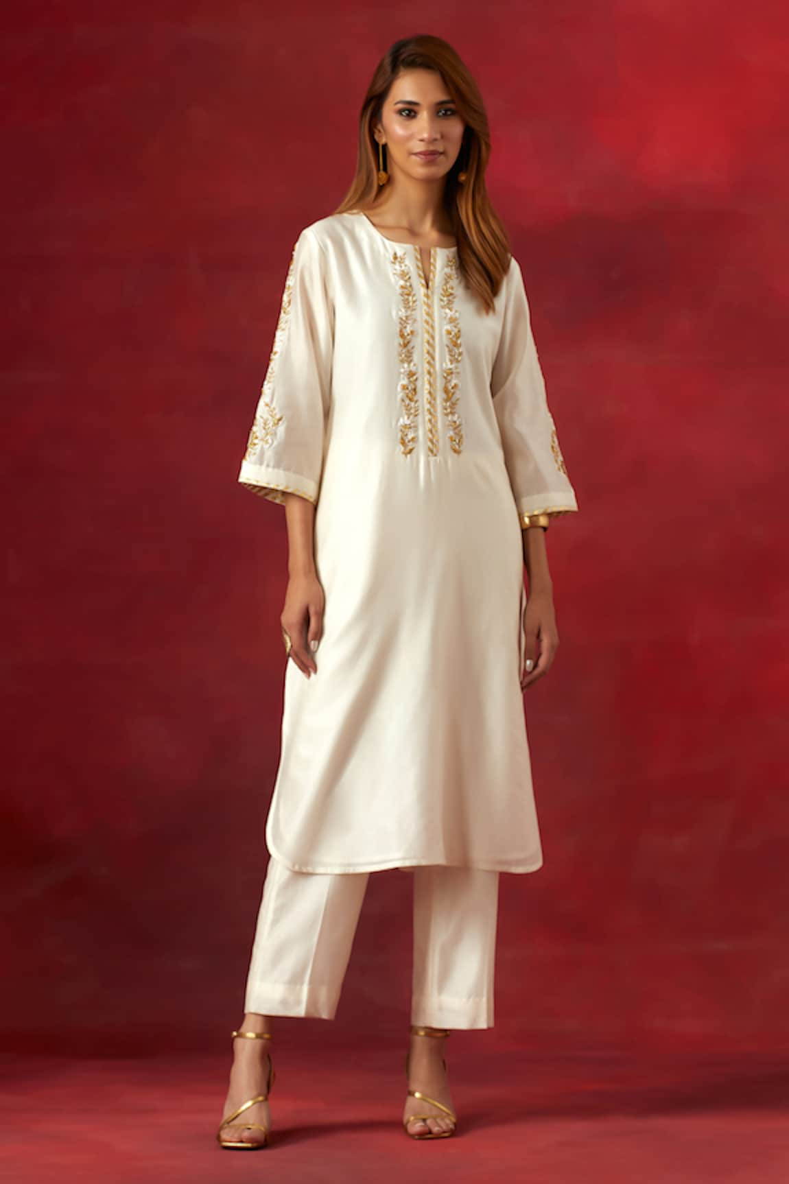 Anantaa by Roohi Resham Embroidered Yoke Kurta & Pant Set