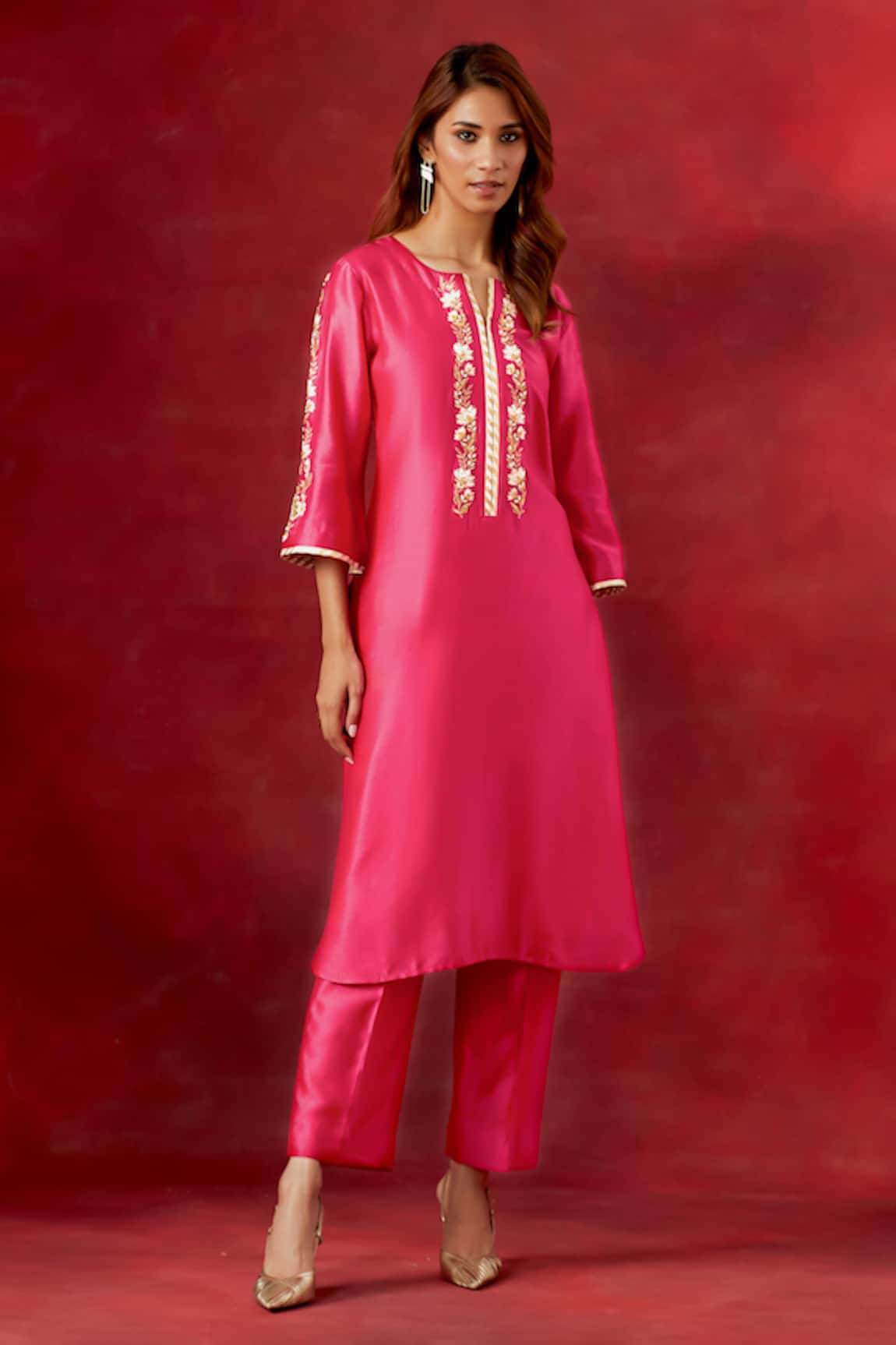 Anantaa by Roohi Bead Embroidered Yoke Kurta & Pant Set