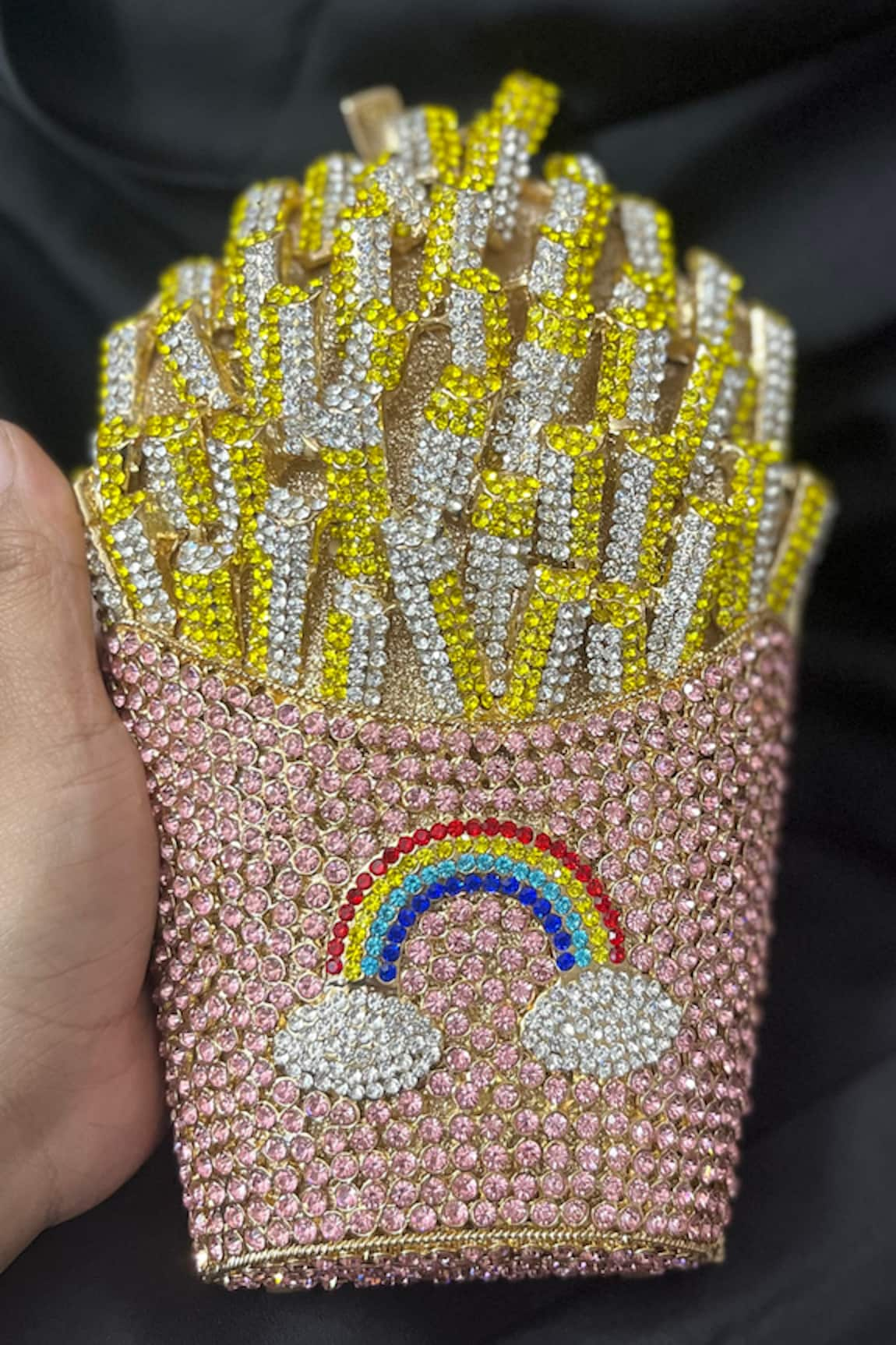 House of Bling Fries Crystal Embellished Bag