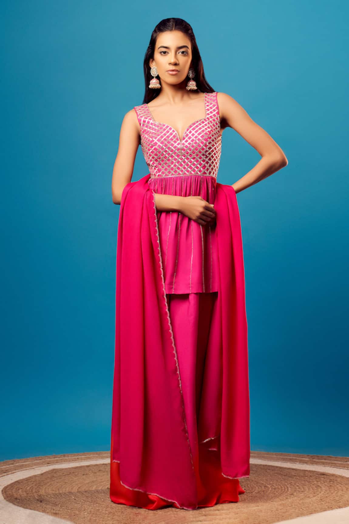 Harshita Singhvi Salli Hand Embroidered Kurta Palazzo Set