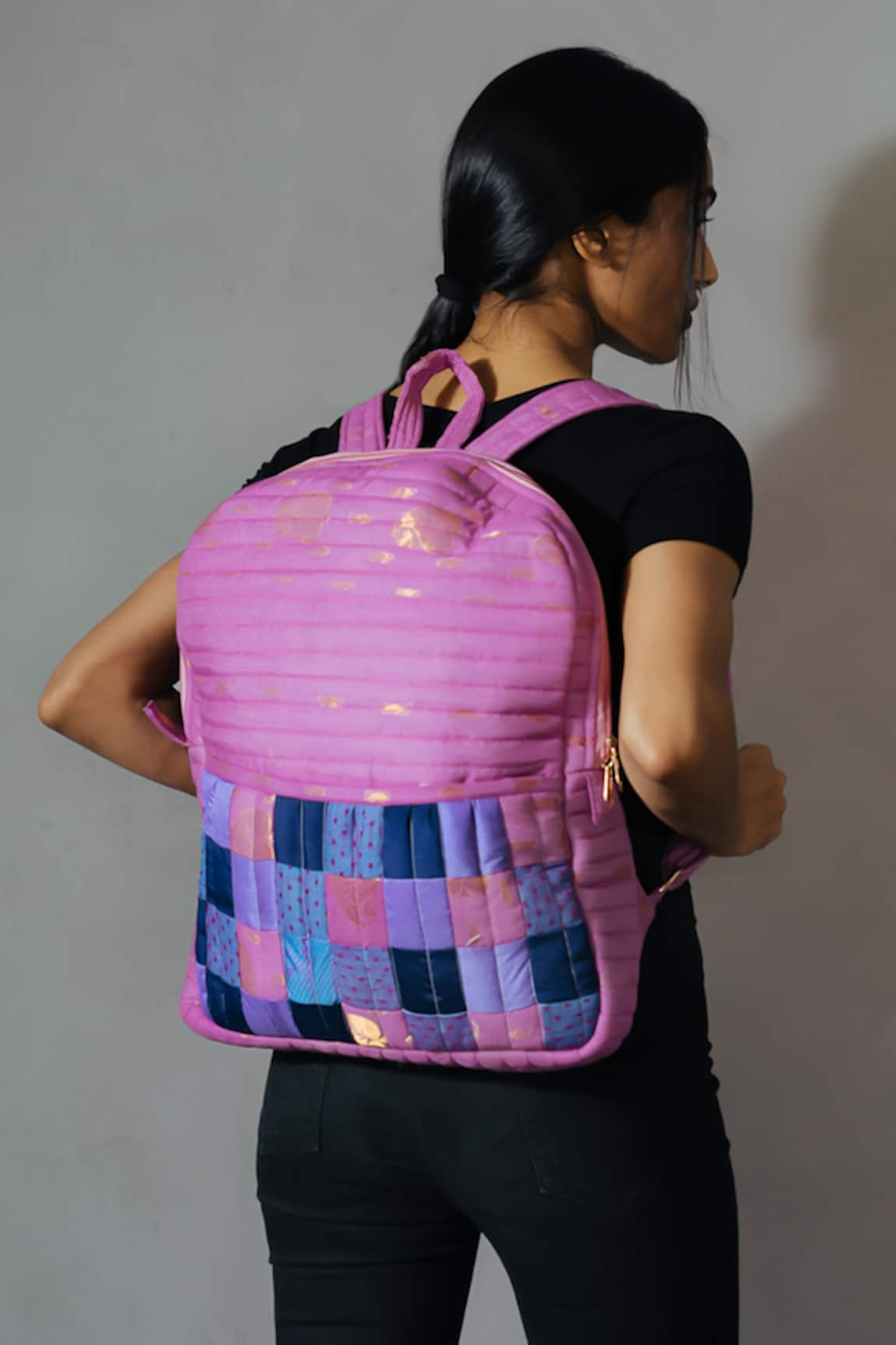 Riti Contrast Godhadi Patchwork Backpack