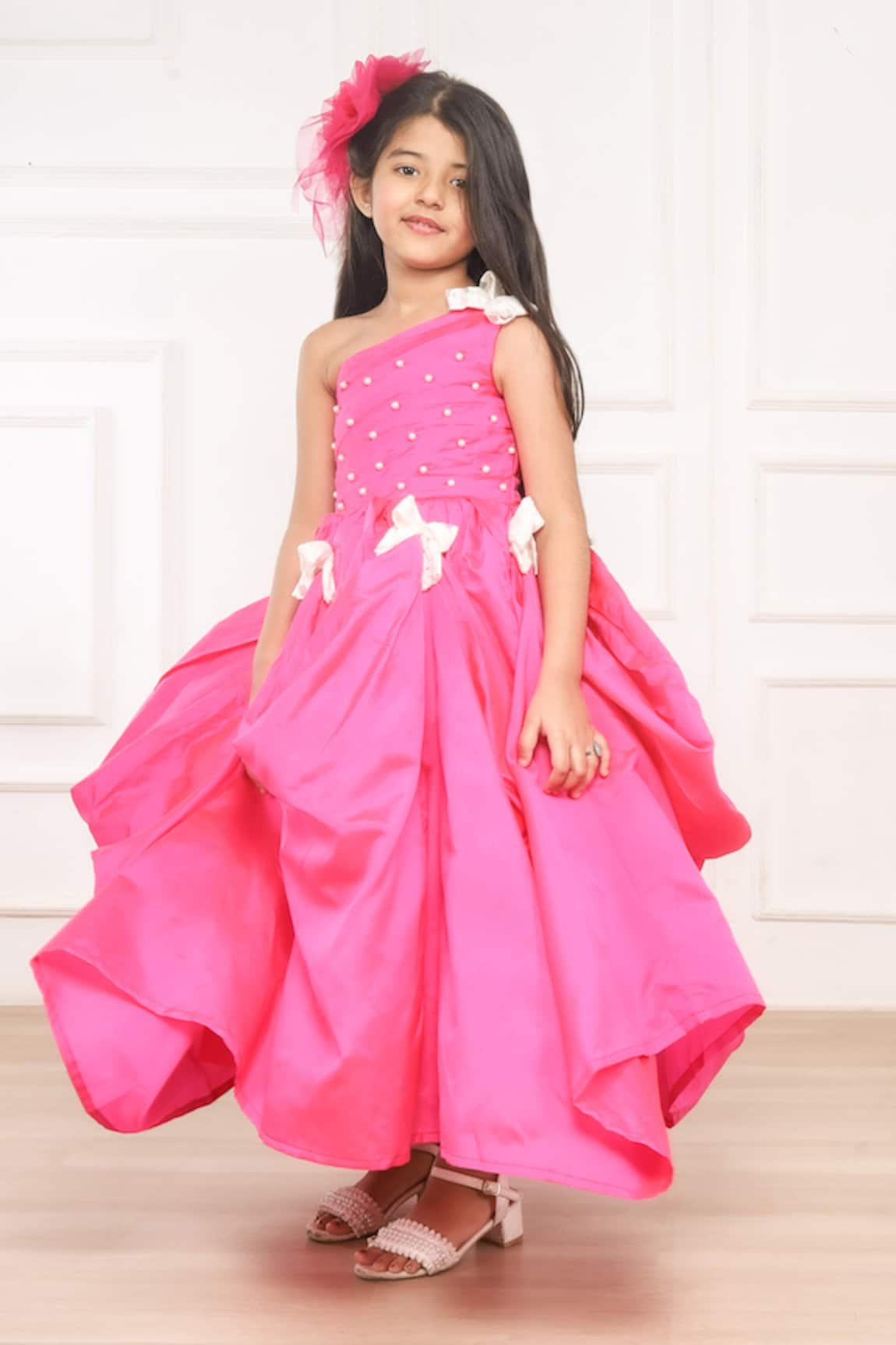 Pinkcow designs pvt ltd Tiny Tots Pearl Embellished Gown