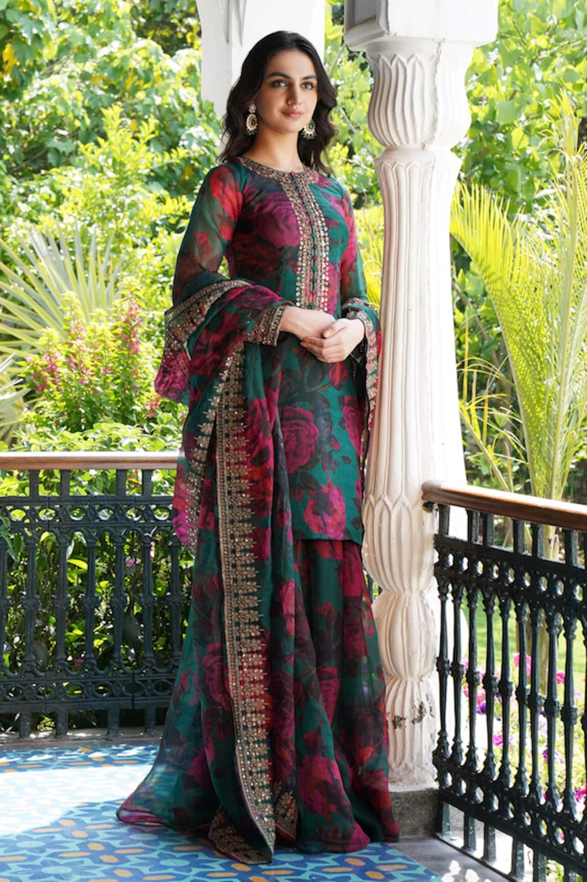 Astha Narang Floral Print Kurta Sharara Set